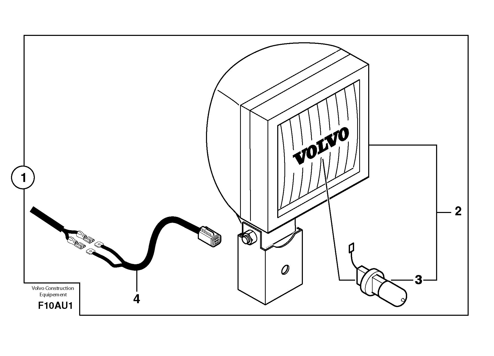 Rear headlight on cab — volvo parts diagram