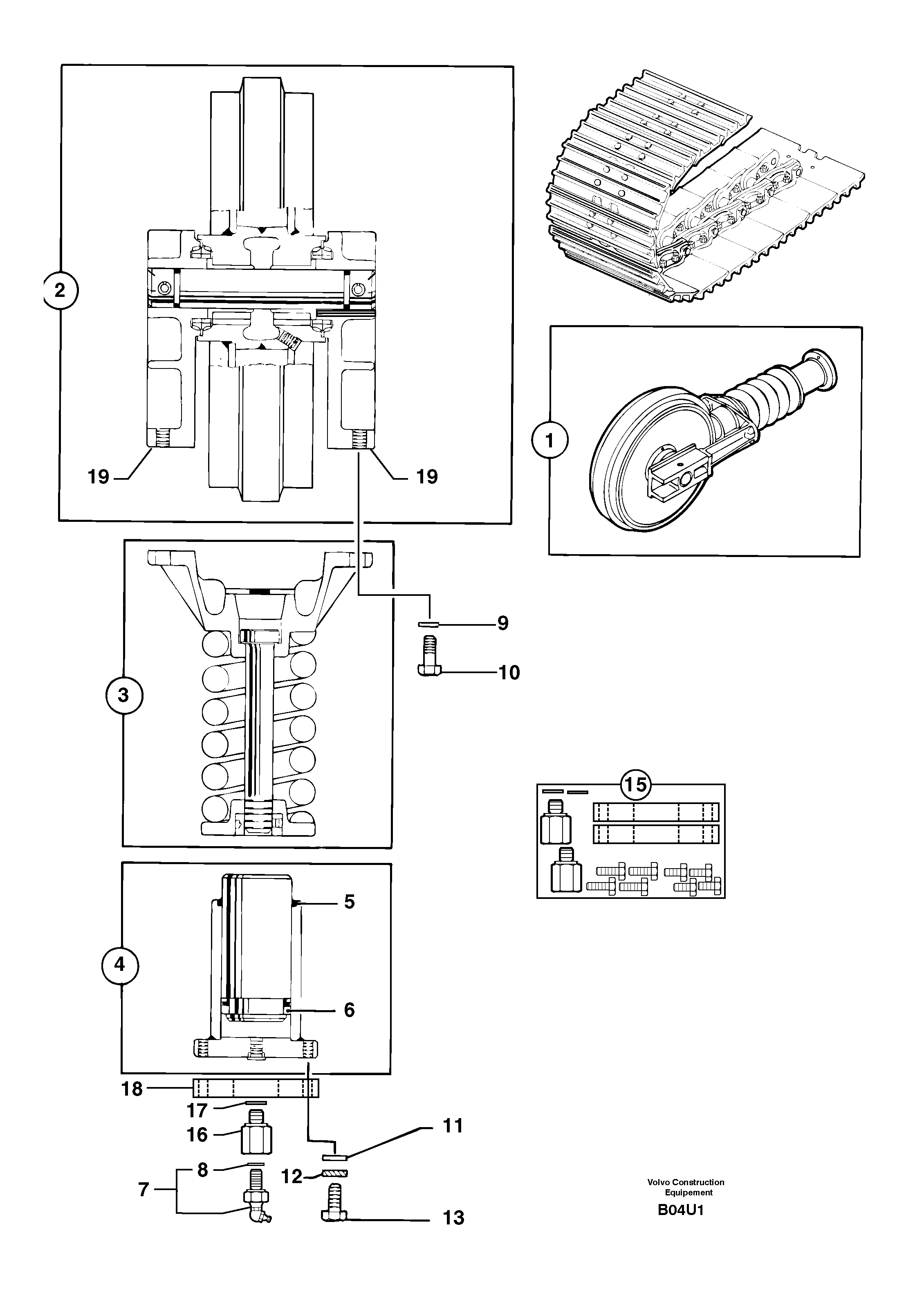 Track tensioning ( steel tracks ) — volvo parts diagram