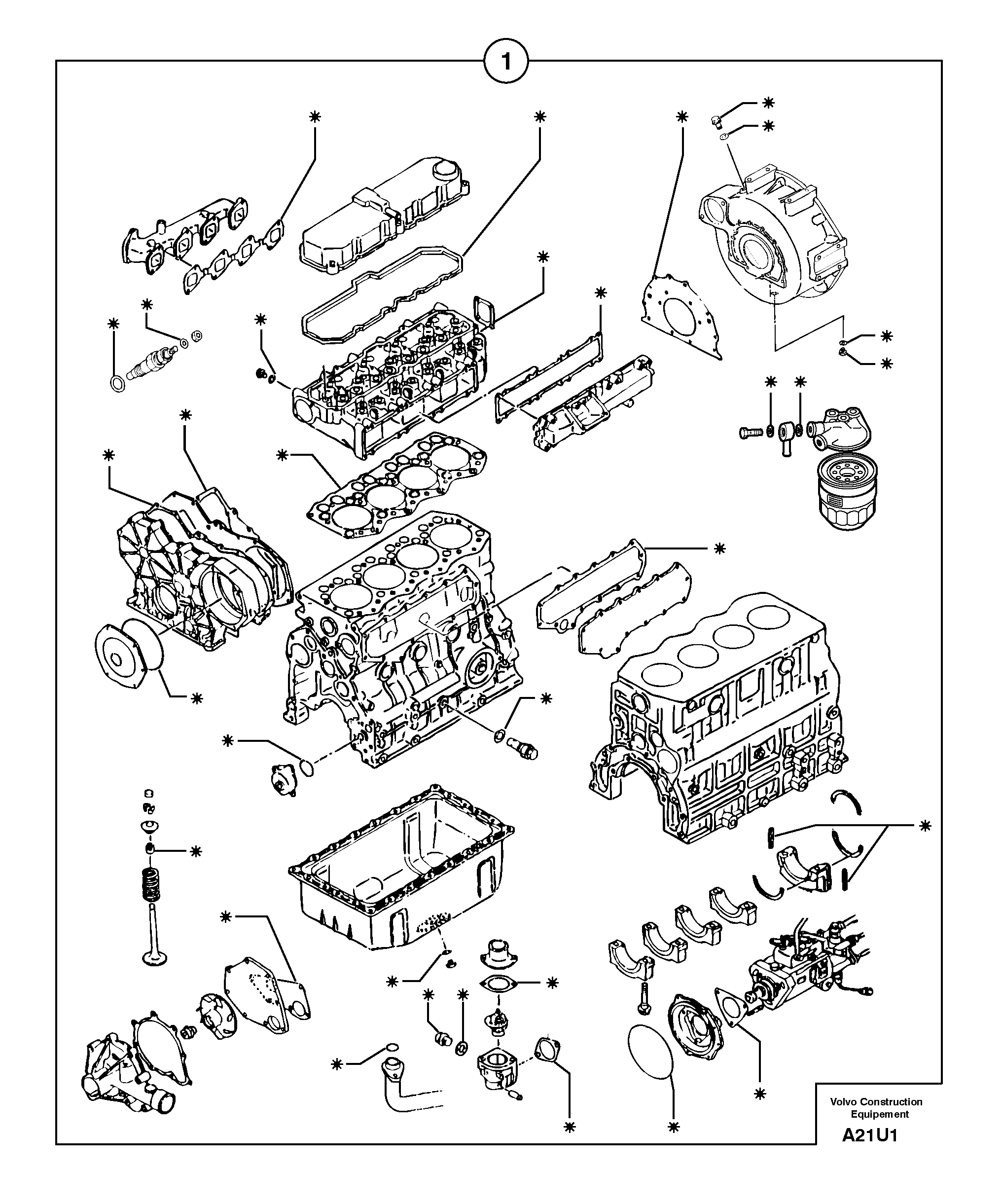 Engine gasket kit — volvo parts diagram
