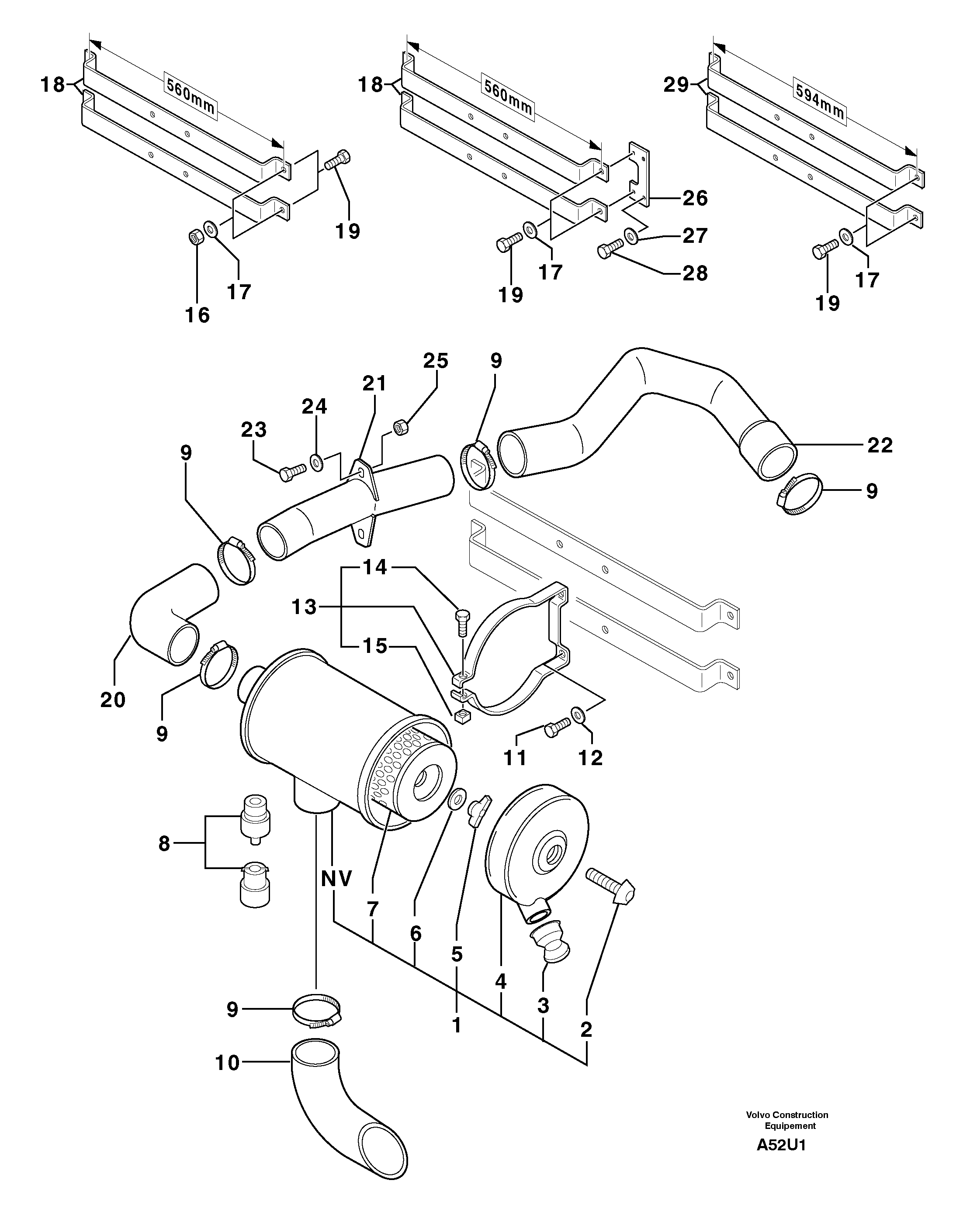 Air filter — volvo parts diagram
