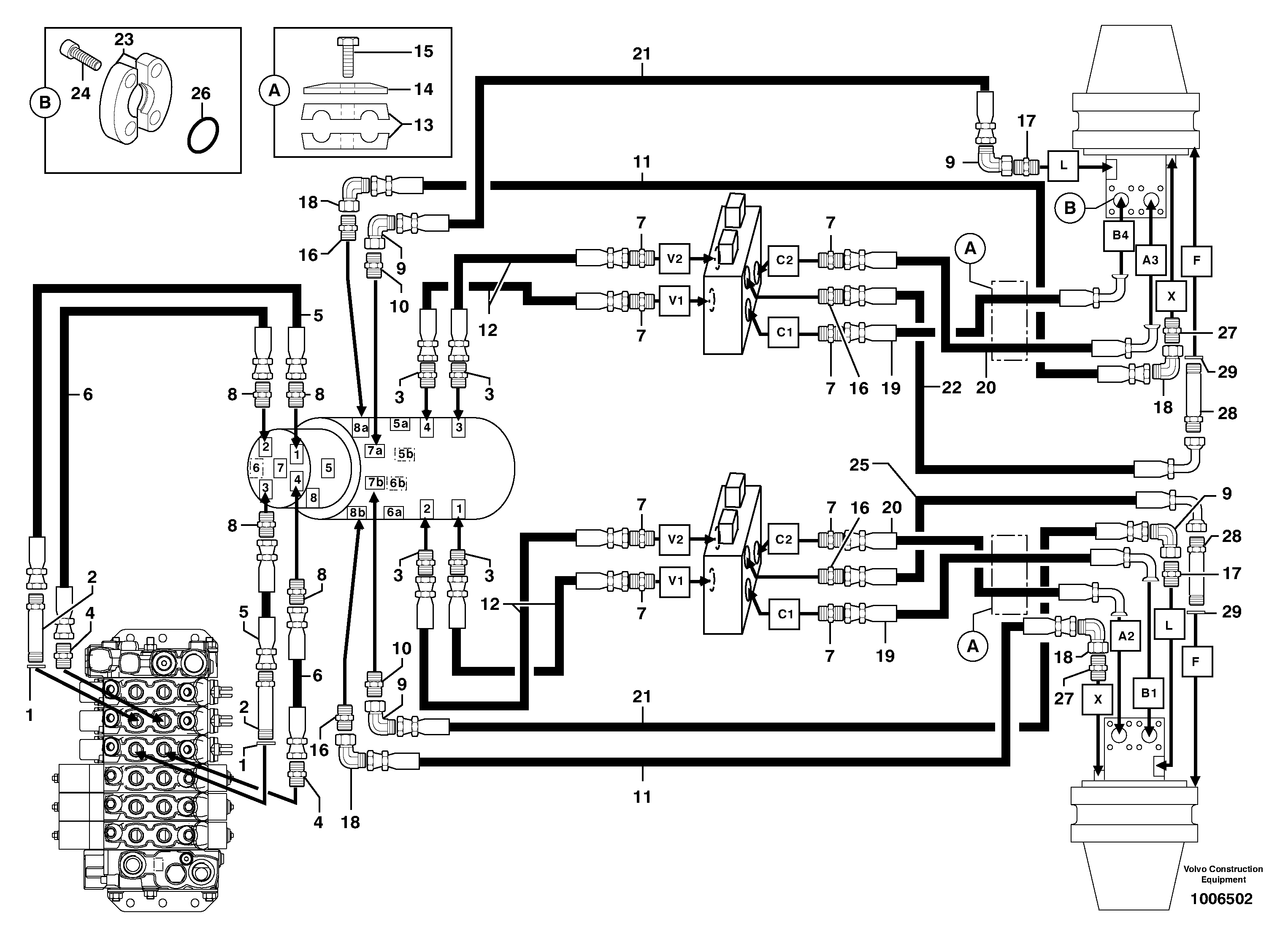 Hydr. circuit. ( travelling ) — volvo parts diagram