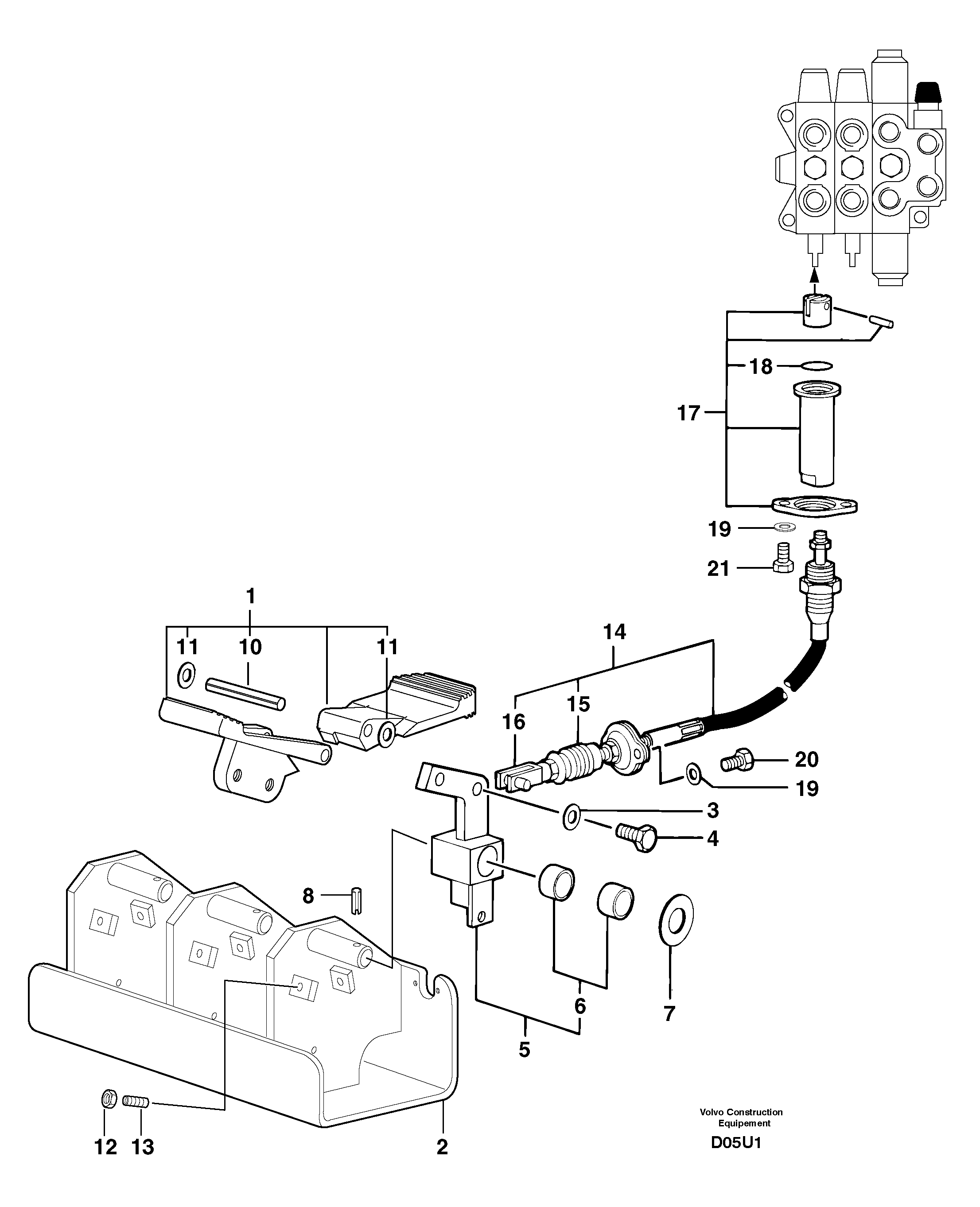 Control pedal : hand-operated accessories - 58 l/m — volvo parts diagram