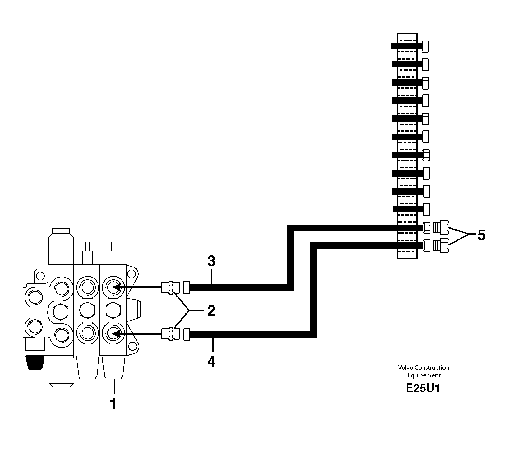 Hydraulic circuit ( accessories - 58 l/min ) — volvo parts diagram