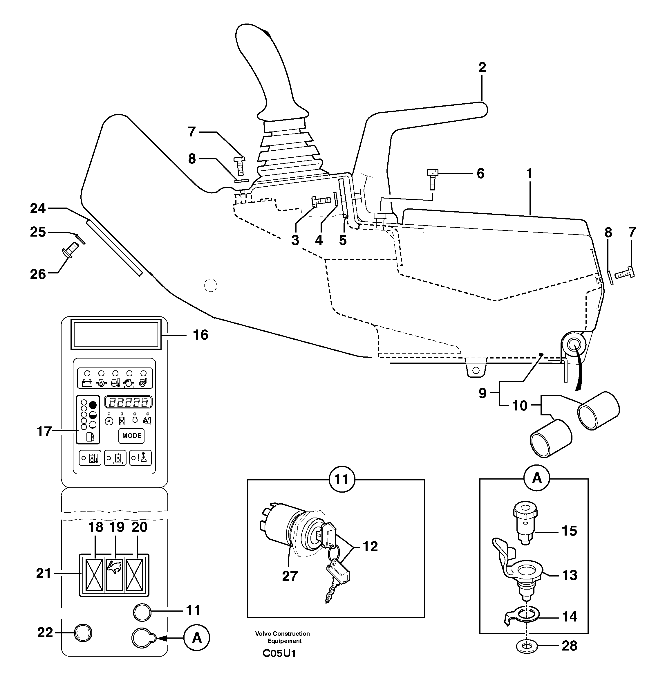 Operator's station : instrument panel ( right ) — volvo parts diagram