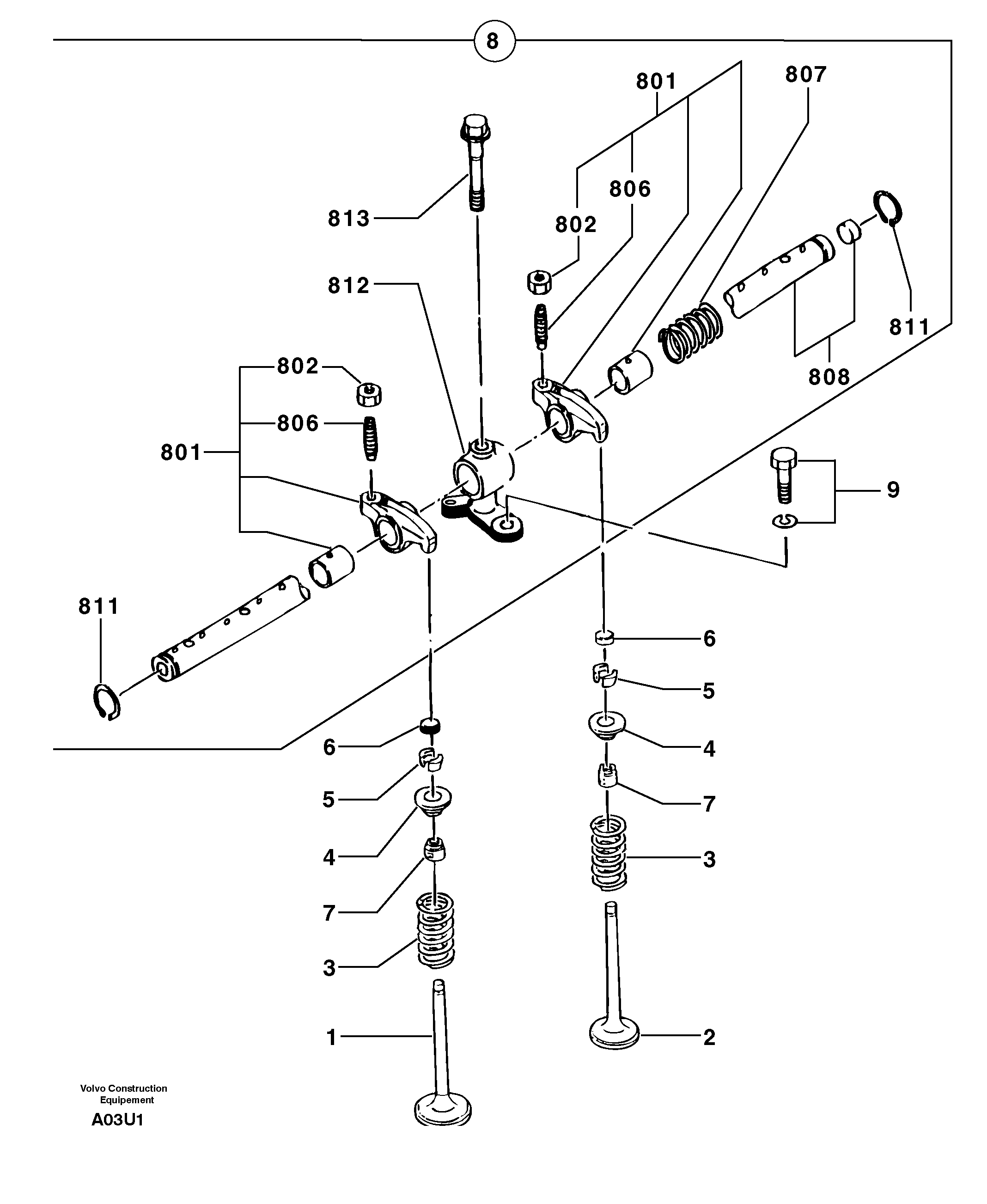 Rocker arm shaft  ENG 35170 - — volvo parts diagram