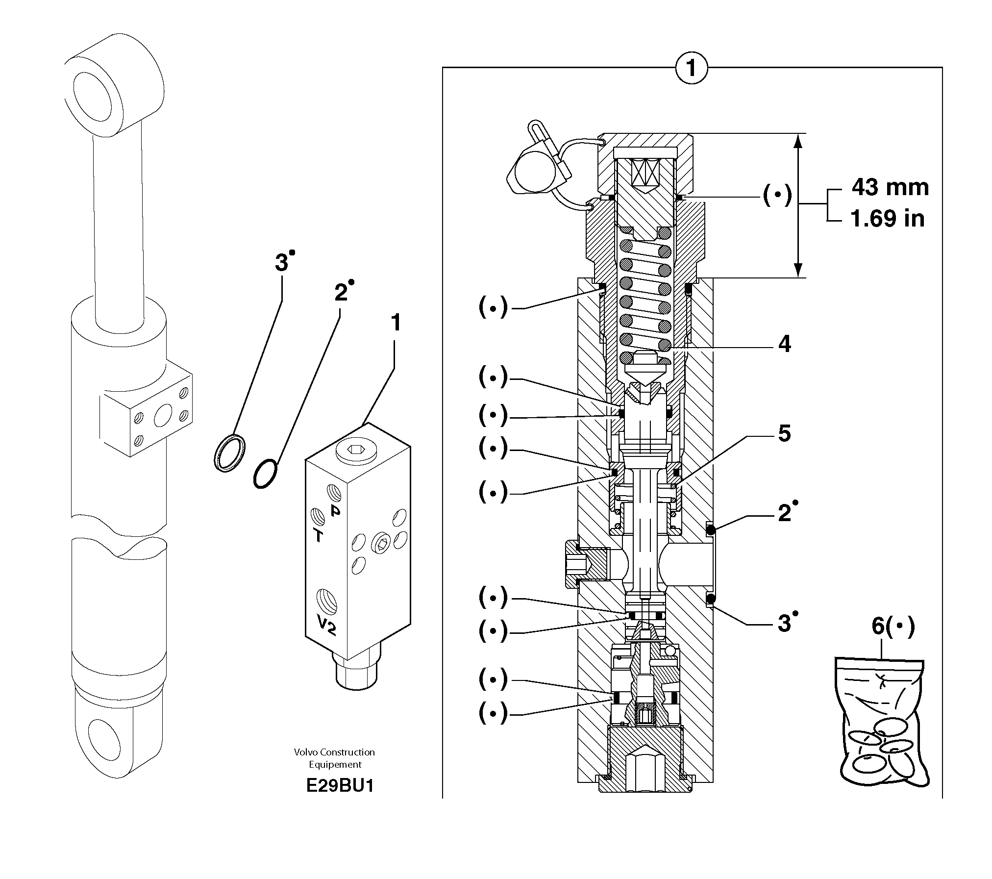 Safety valve ( dipper arm cylinder ) — volvo parts diagram