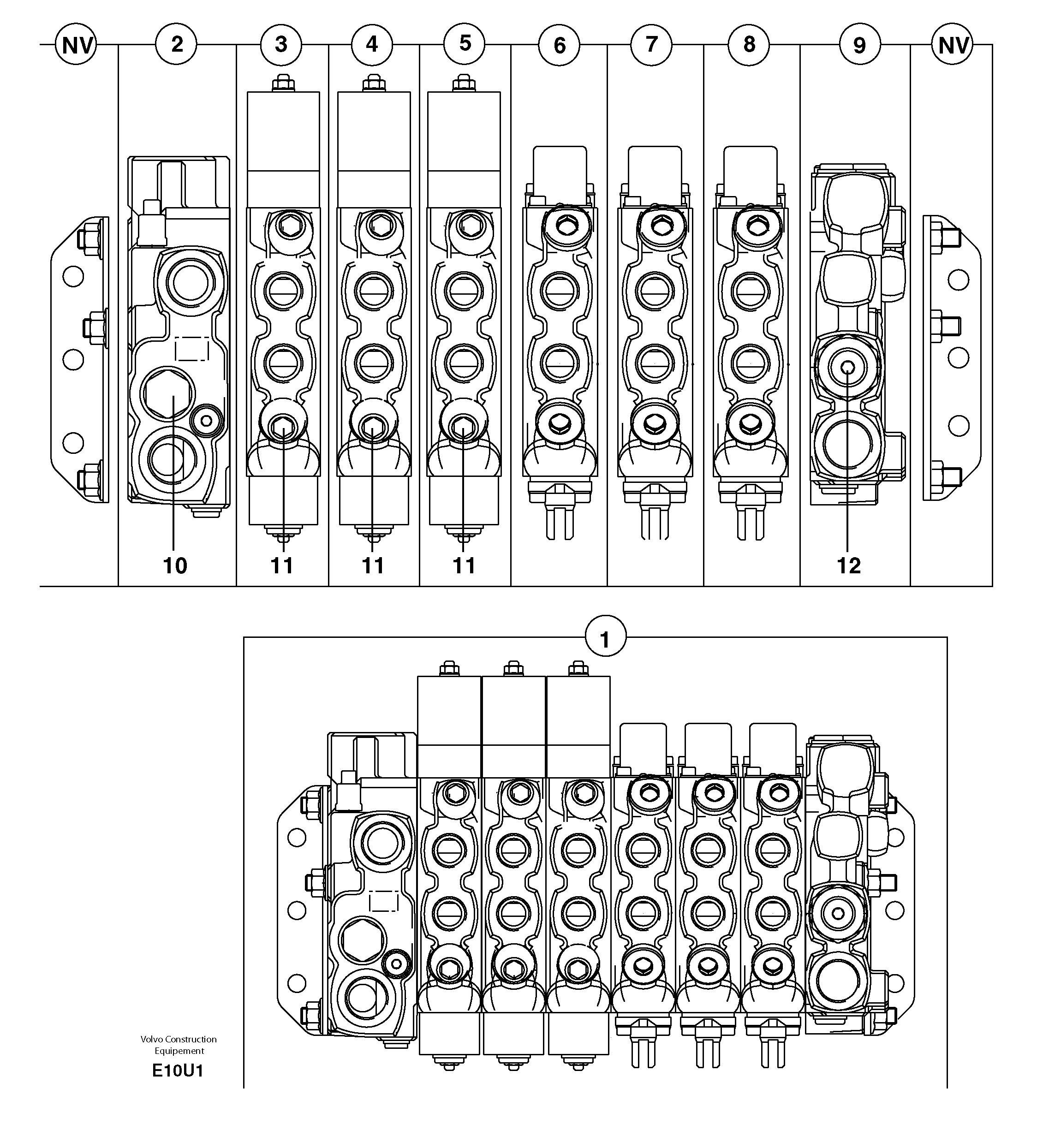 Control valve : 6 spools — volvo parts diagram