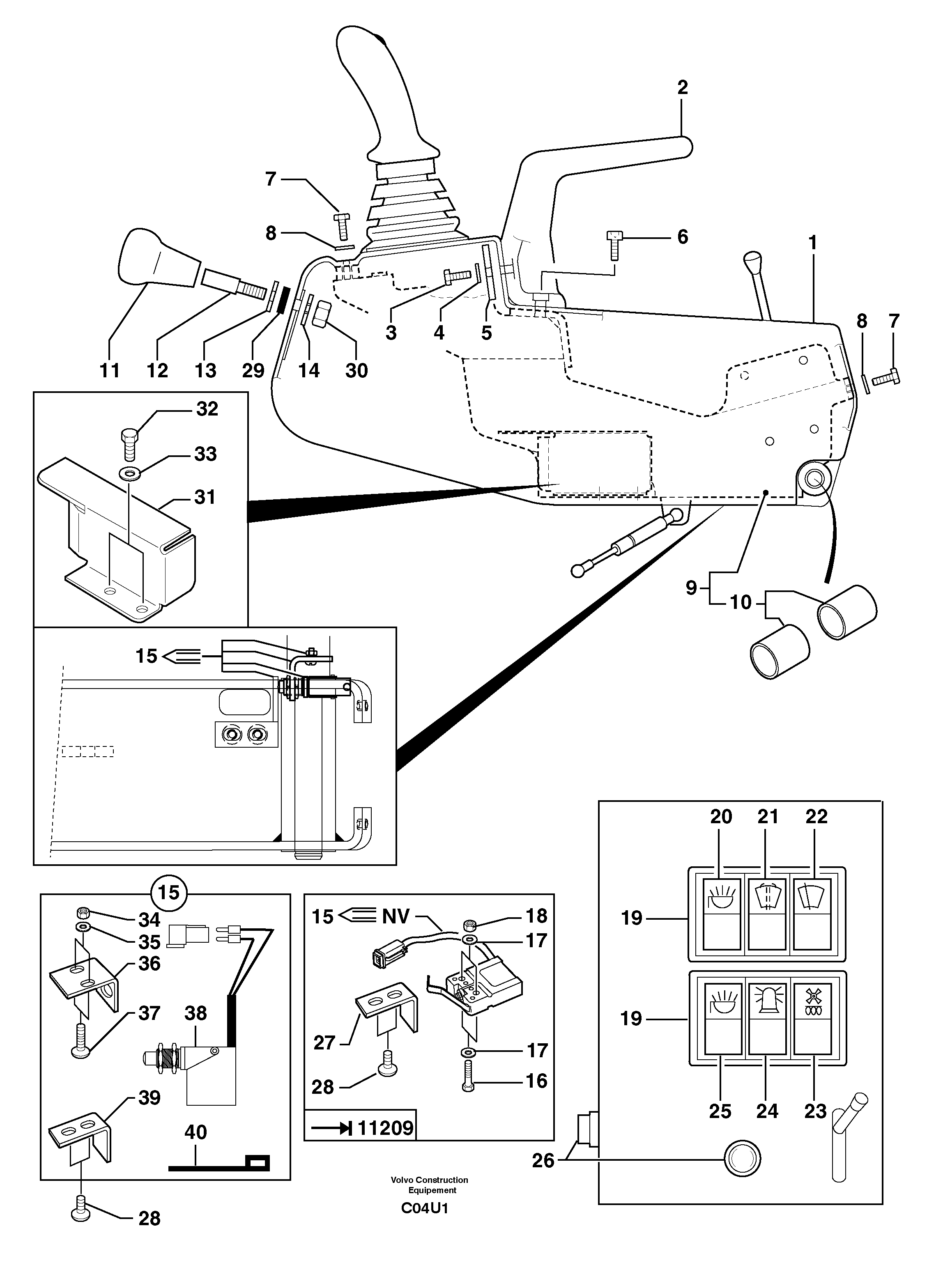 Operator's station : instrument panel ( left ) — volvo parts diagram