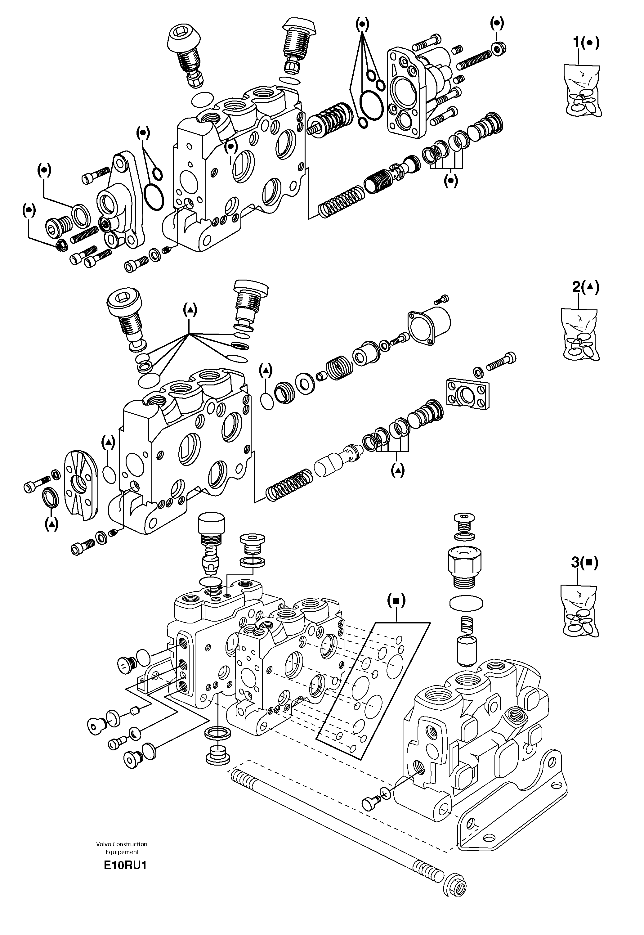 Control valve : seal (kit) for complete element — volvo parts diagram