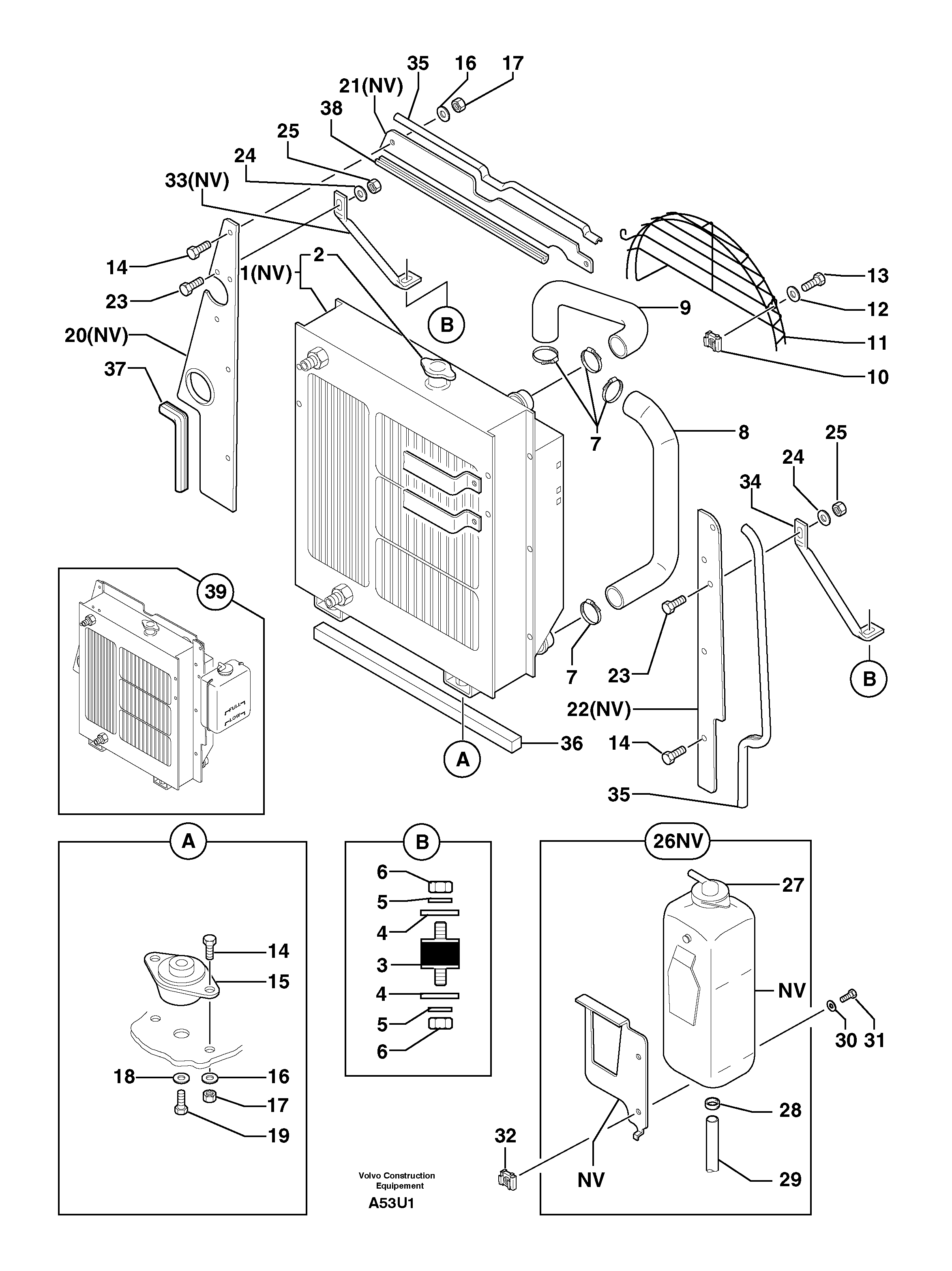 Radiator ( water ) / oil cooler — volvo parts diagram