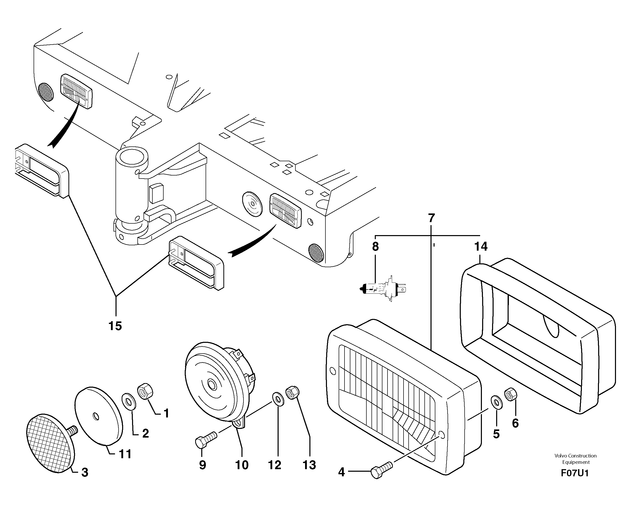 Front signal light — volvo parts diagram