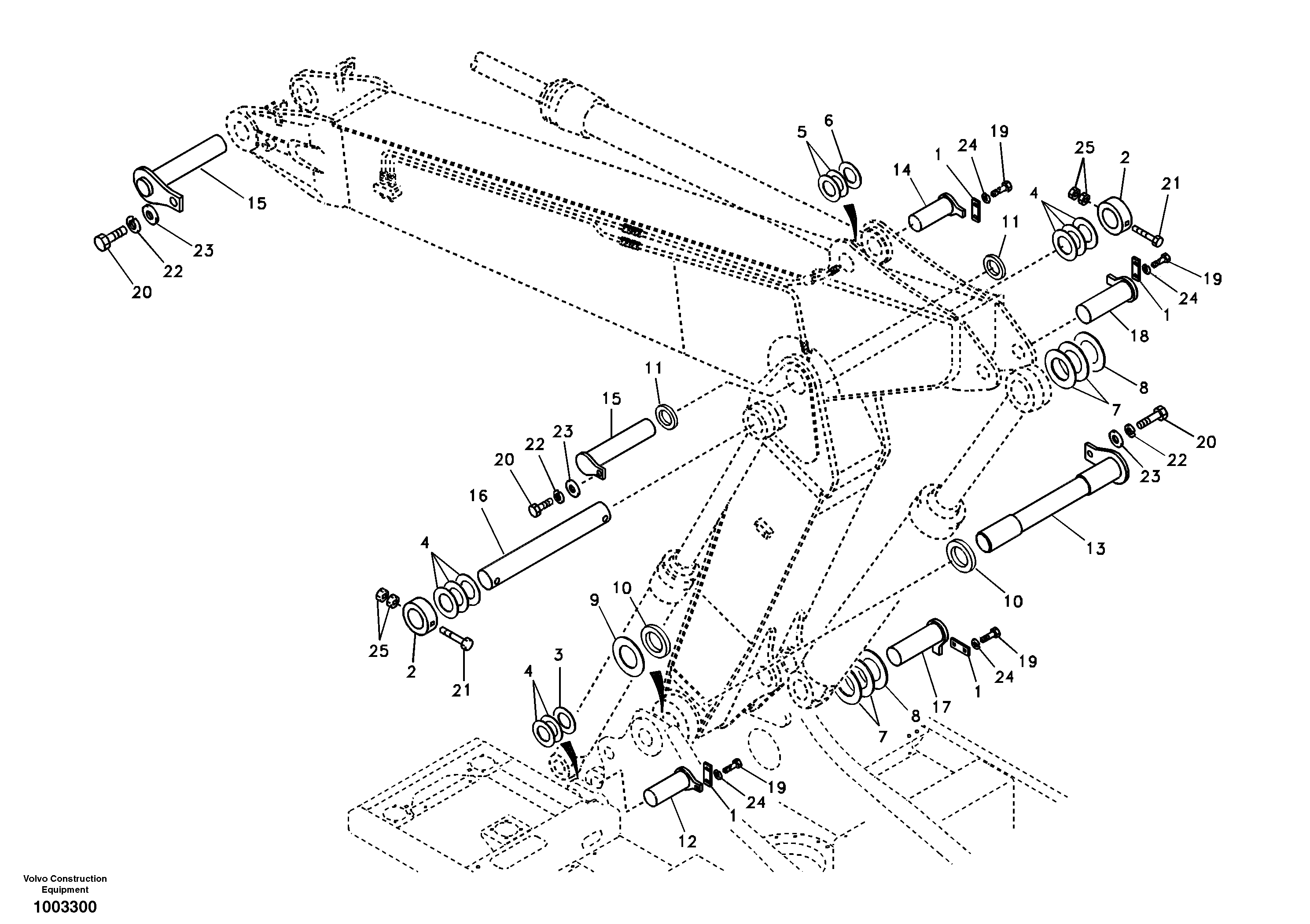 Links to boom, adjustable — volvo parts diagram