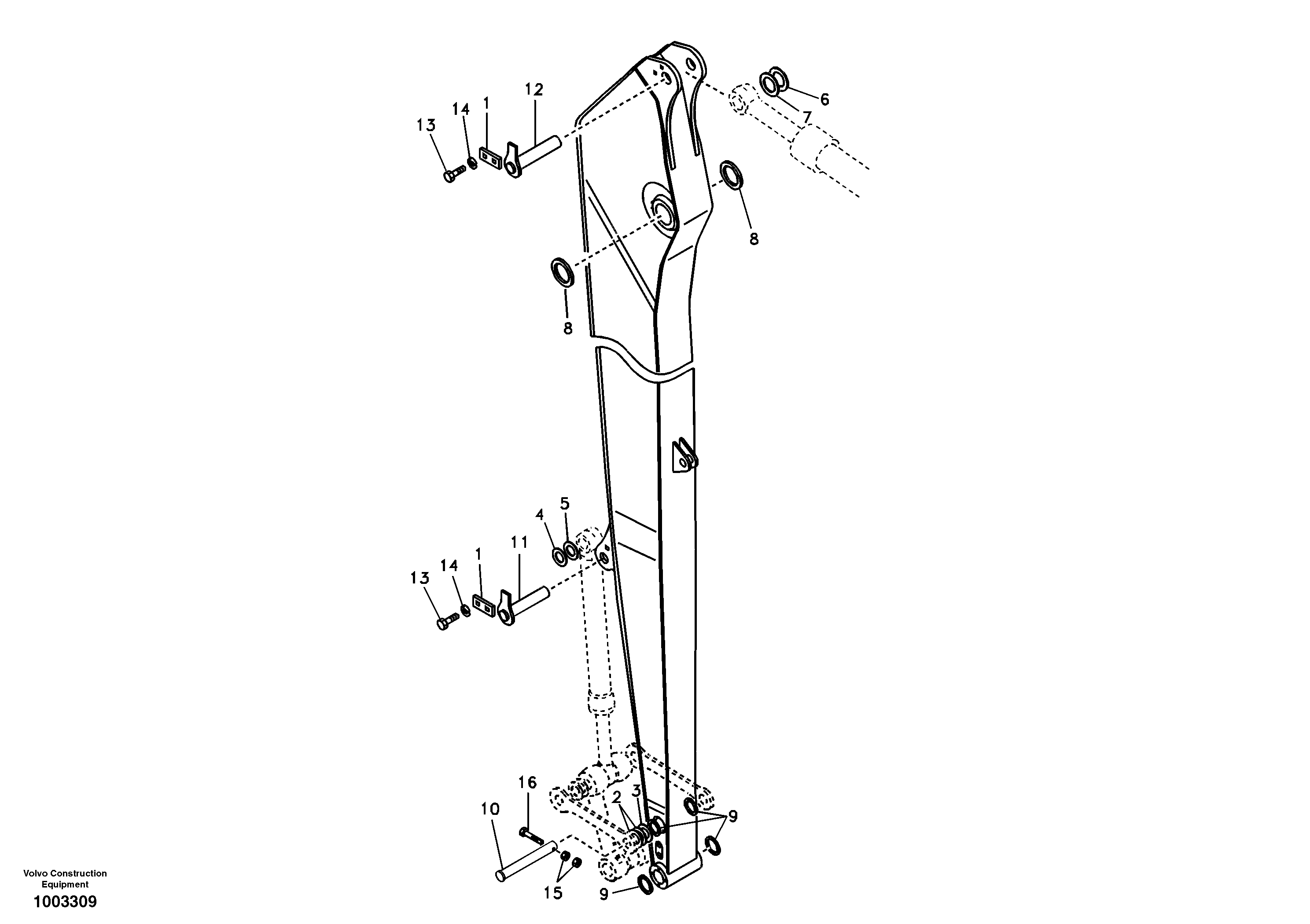 Links to dipper arm, long reach — volvo parts diagram