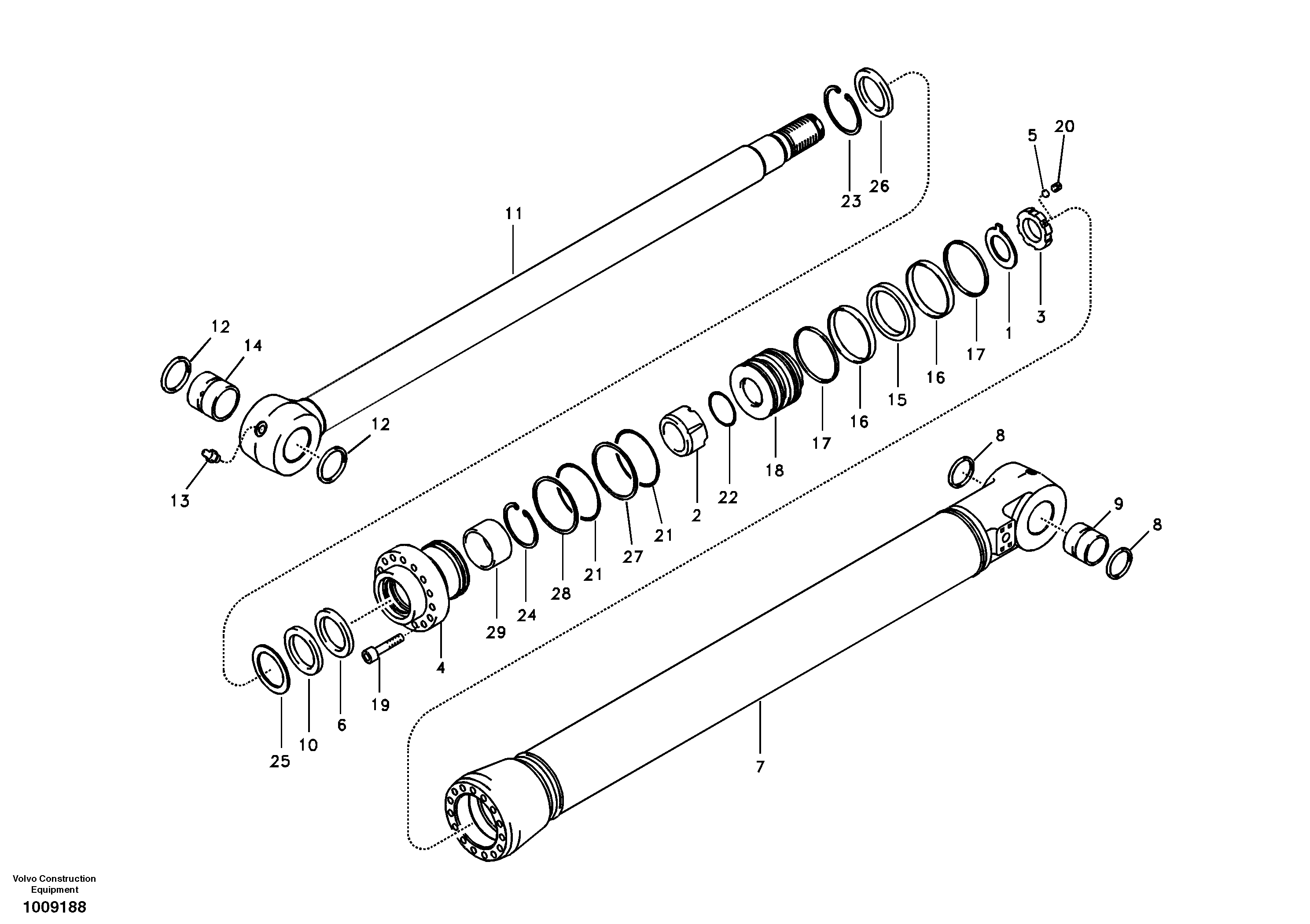 Bucket cylinder — volvo parts diagram