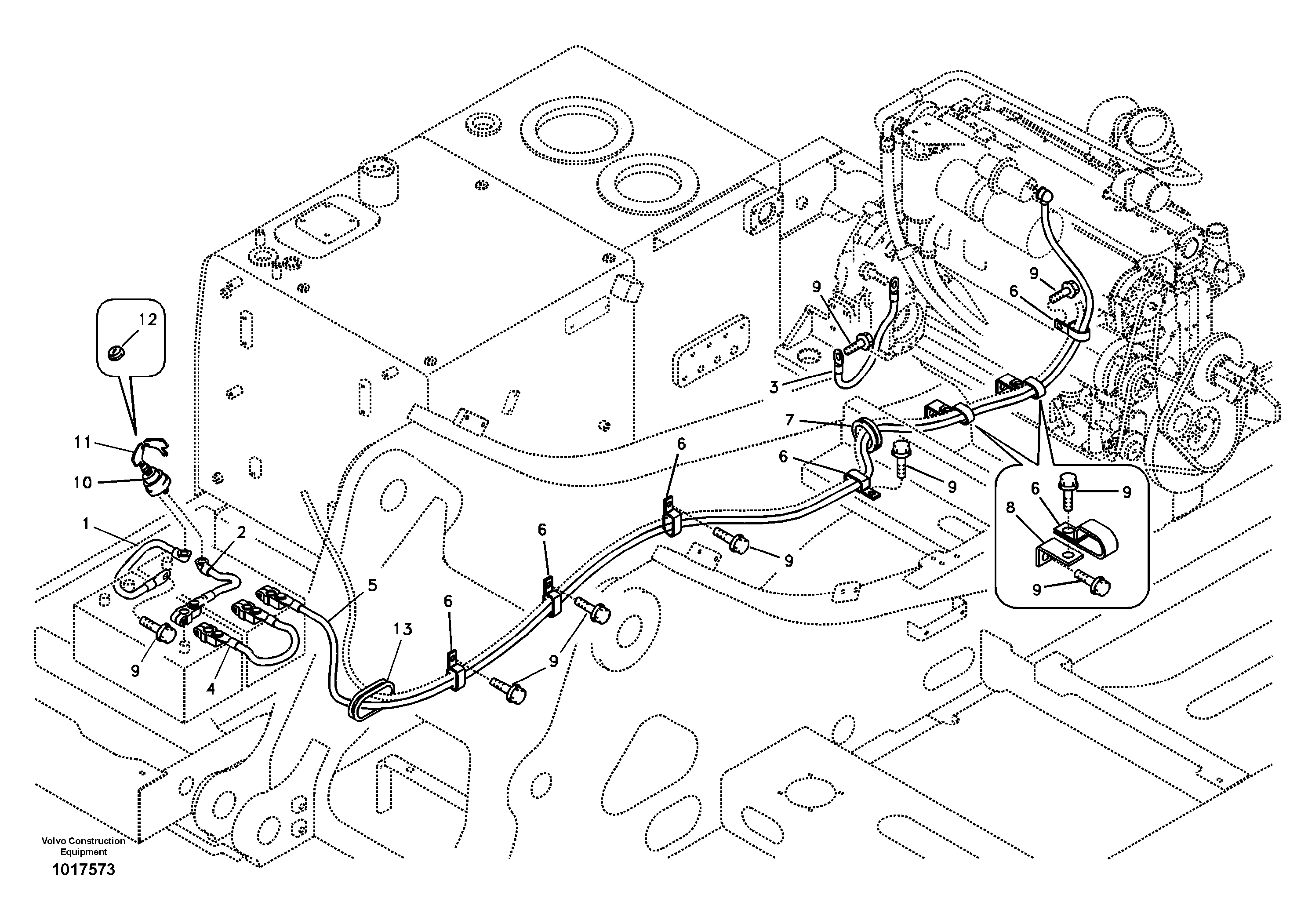 Cables, battery — volvo parts diagram
