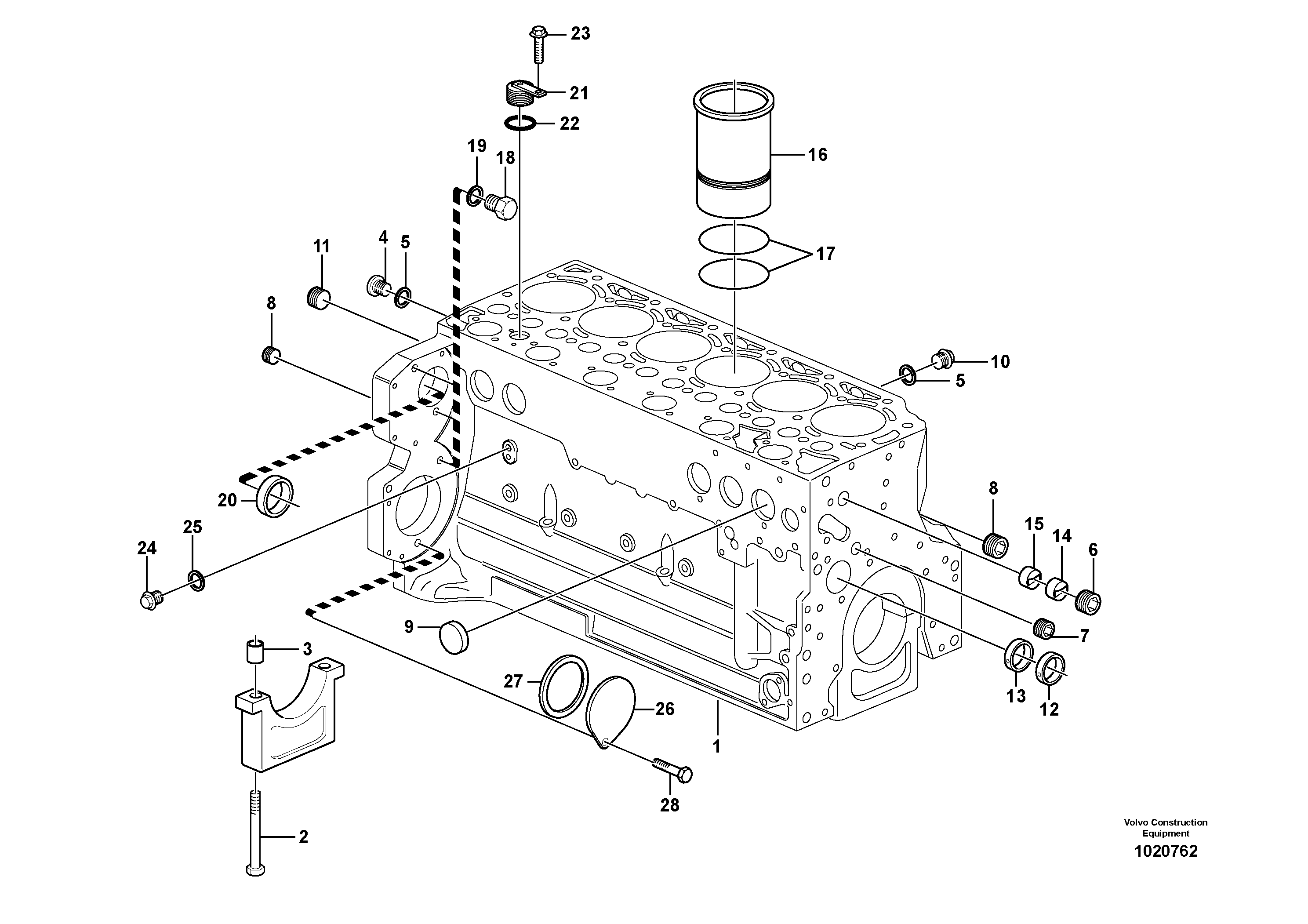 Cylinder block — volvo parts diagram