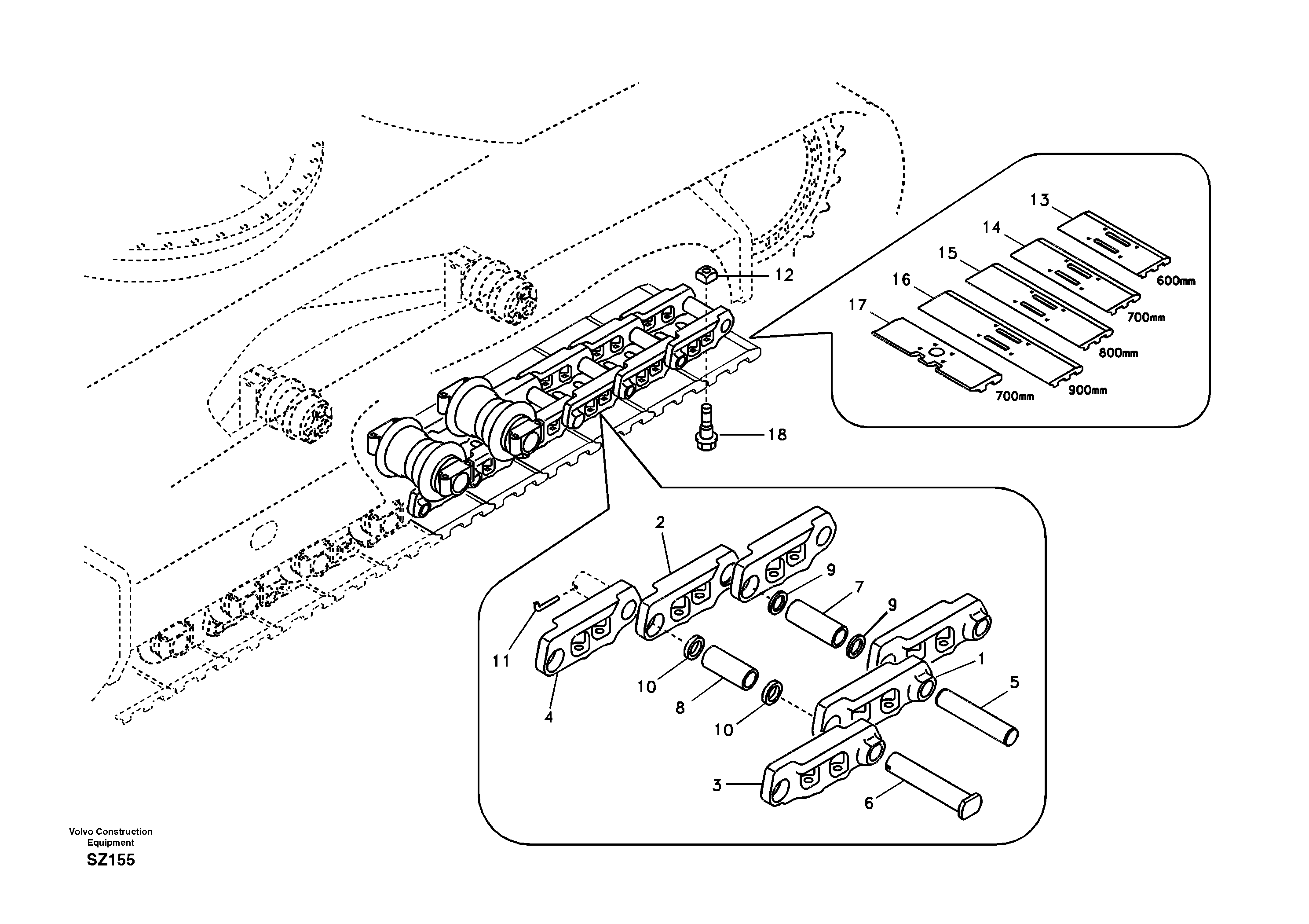 Track chain — volvo parts diagram