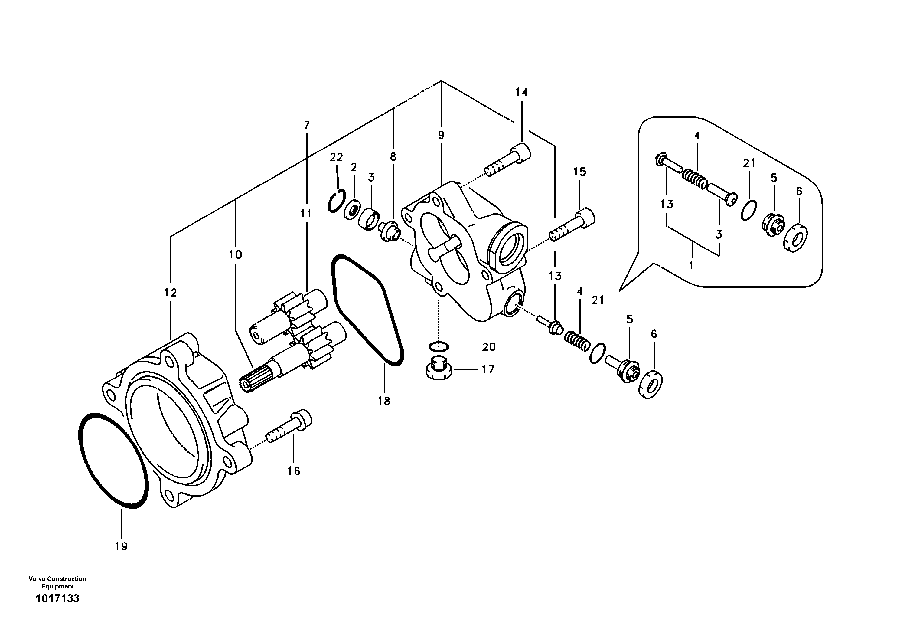 Hydraulic gear pump — volvo parts diagram