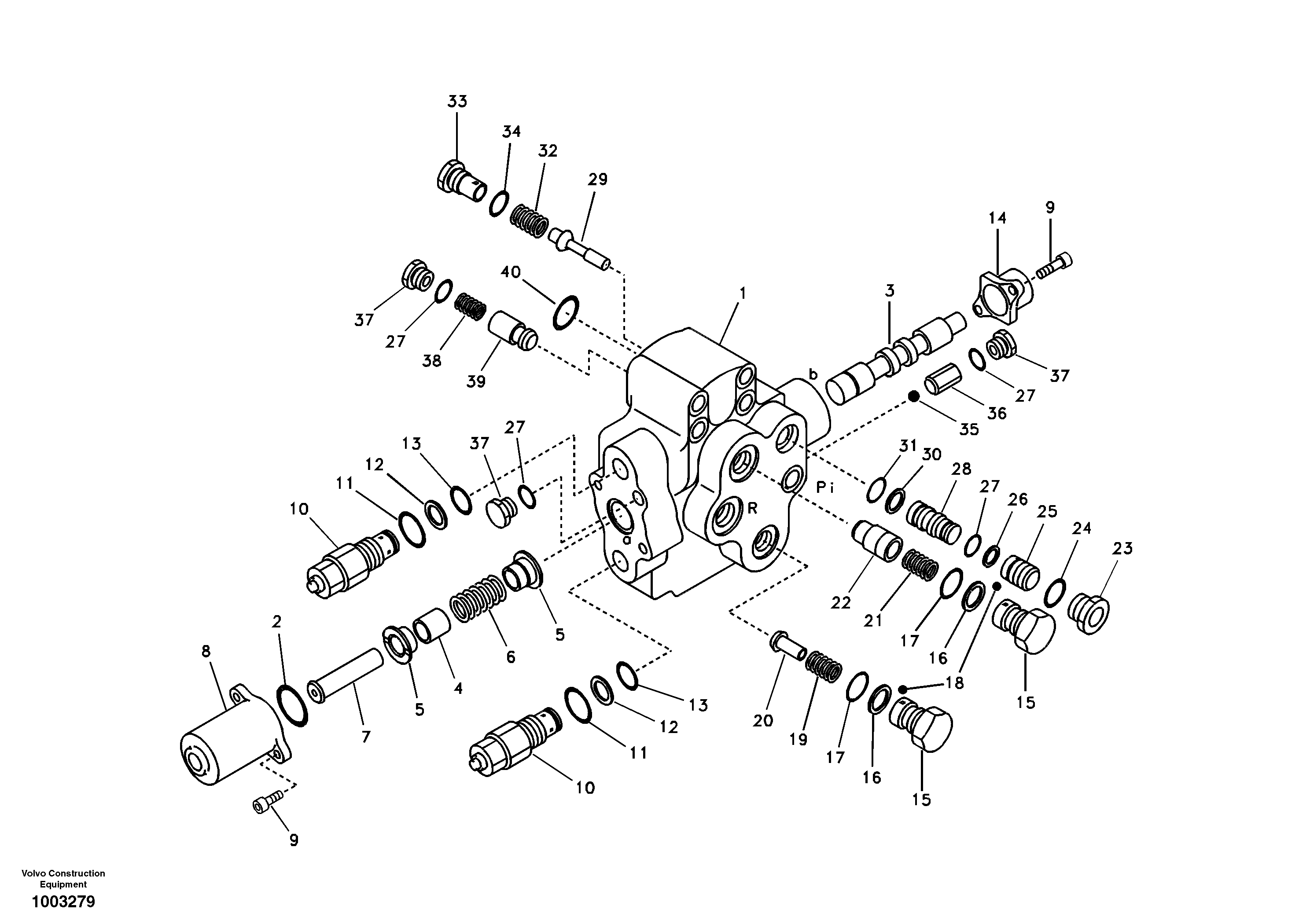 Working hydraulic, adjustable boom control valve — volvo parts diagram