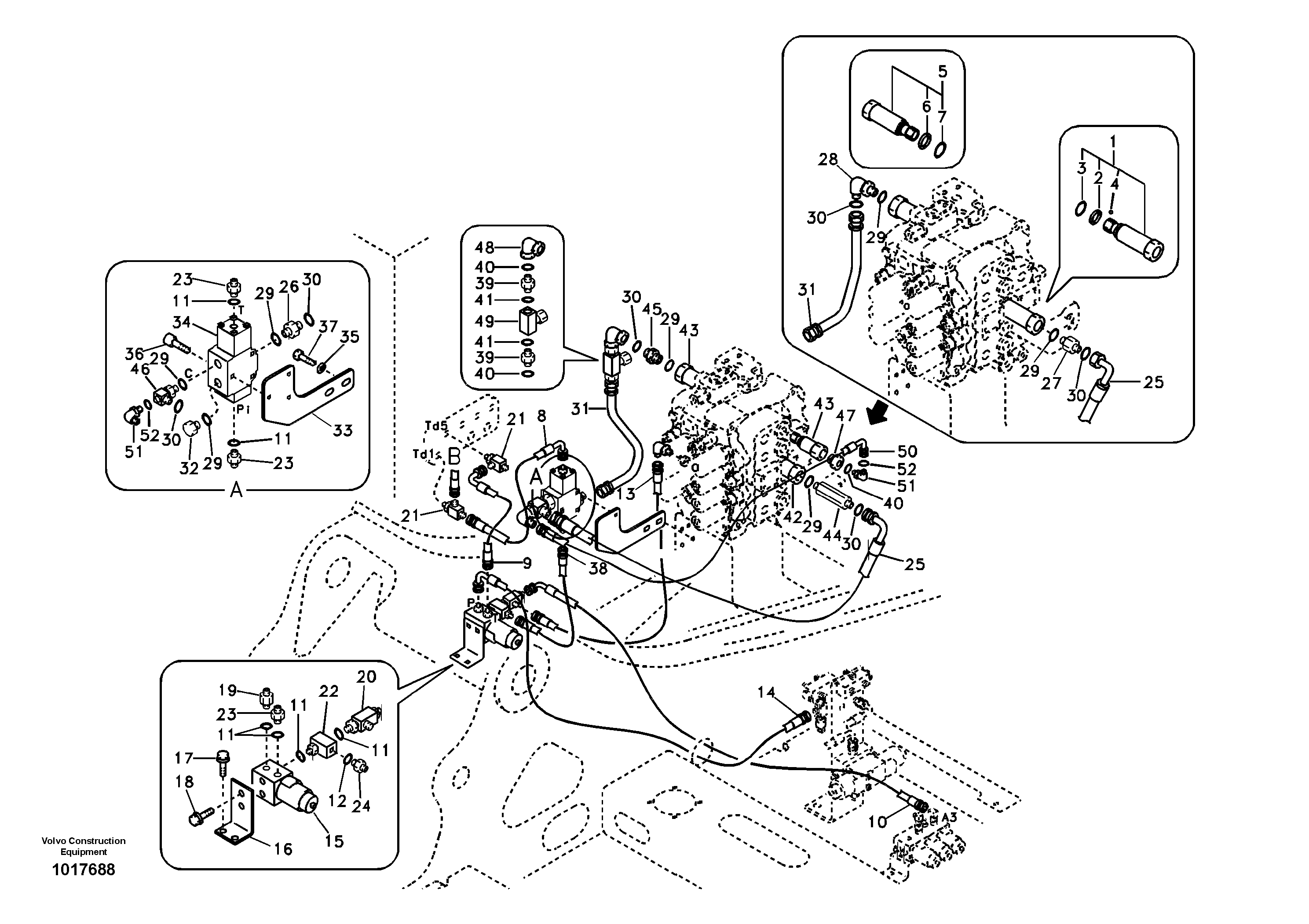 Working hydraulic, hammer and shear for 2nd pump flow — volvo parts diagram
