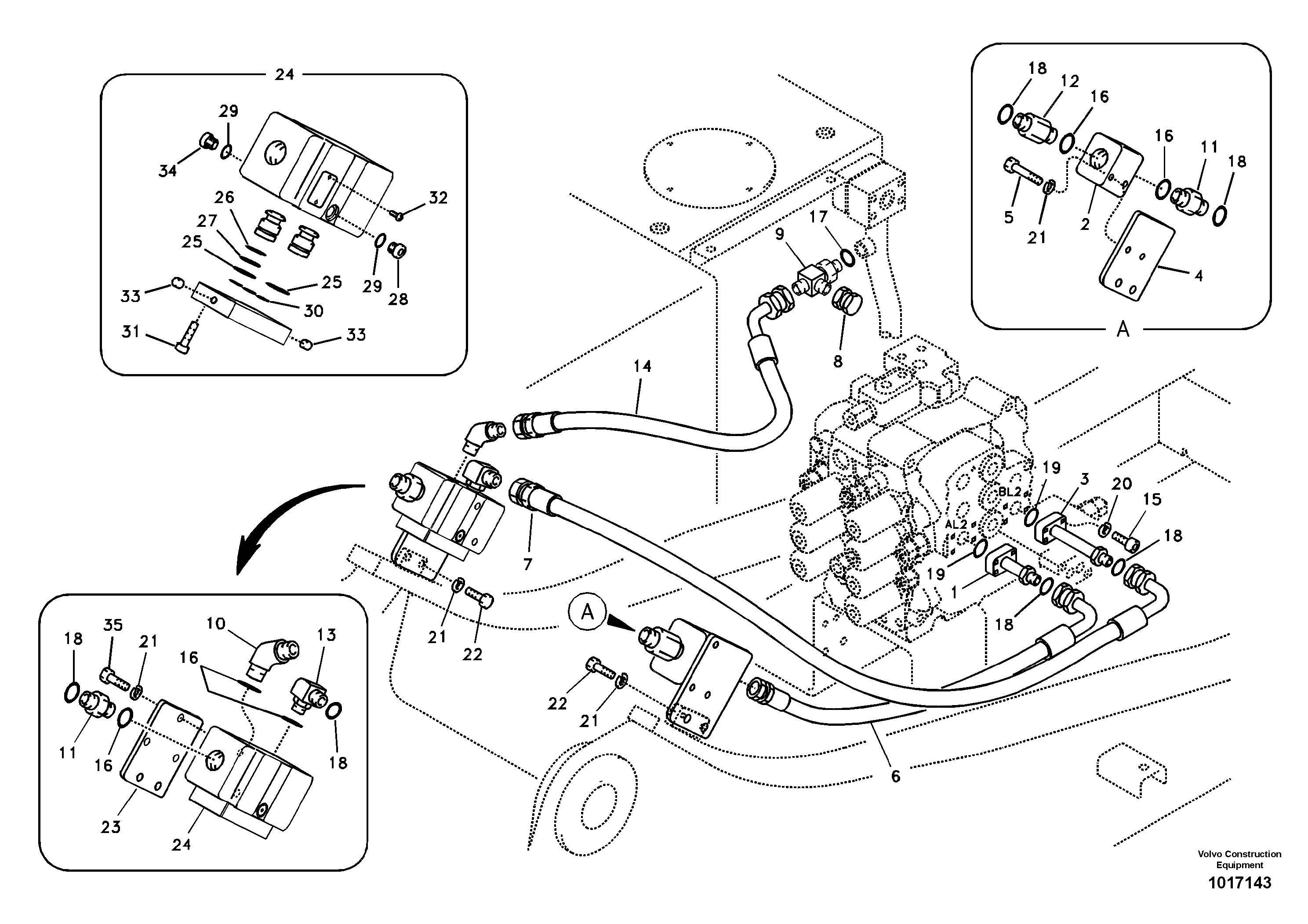 Working hydraulic, hammer and shear for upper — volvo parts diagram