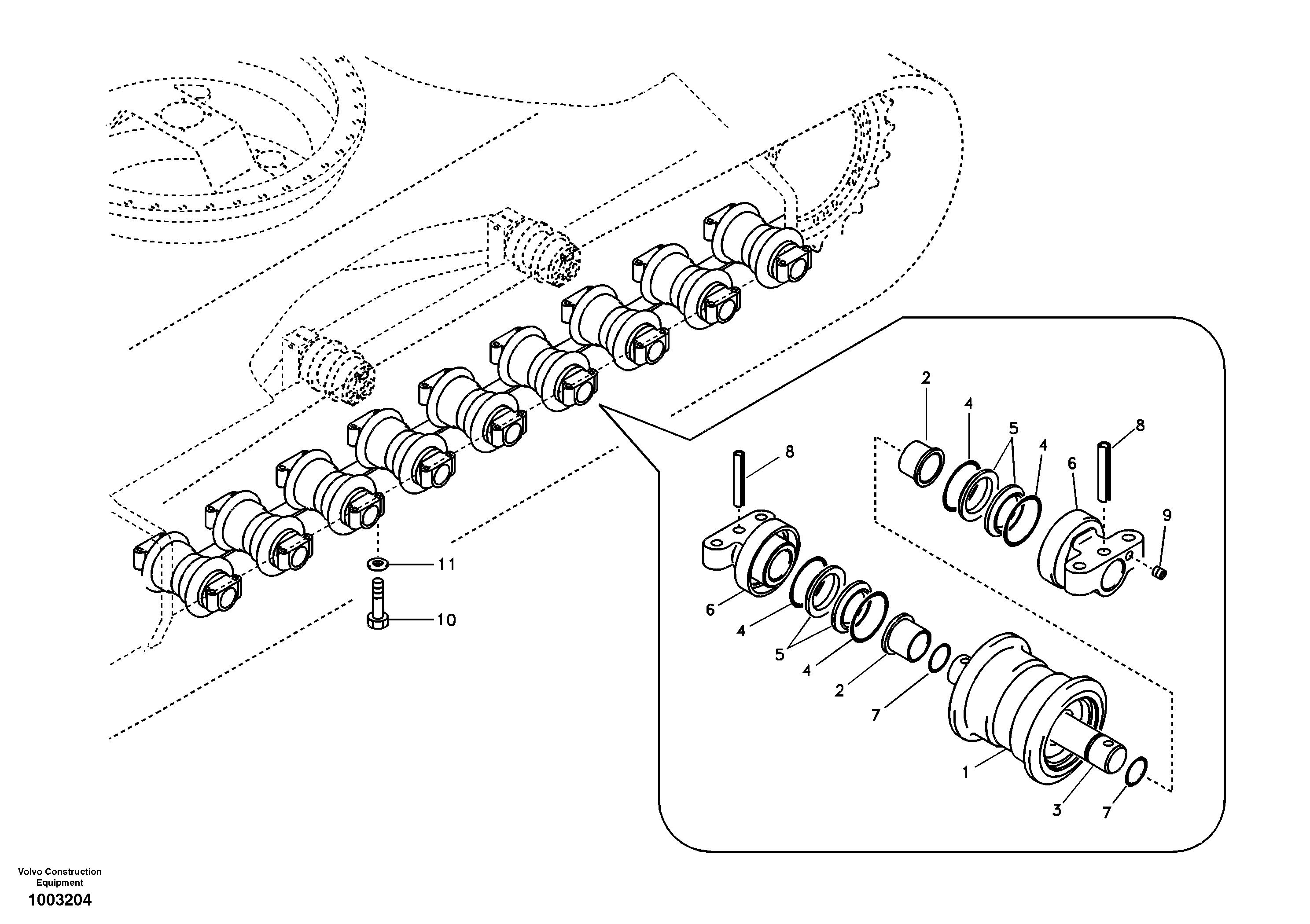 Bottom roller — volvo parts diagram