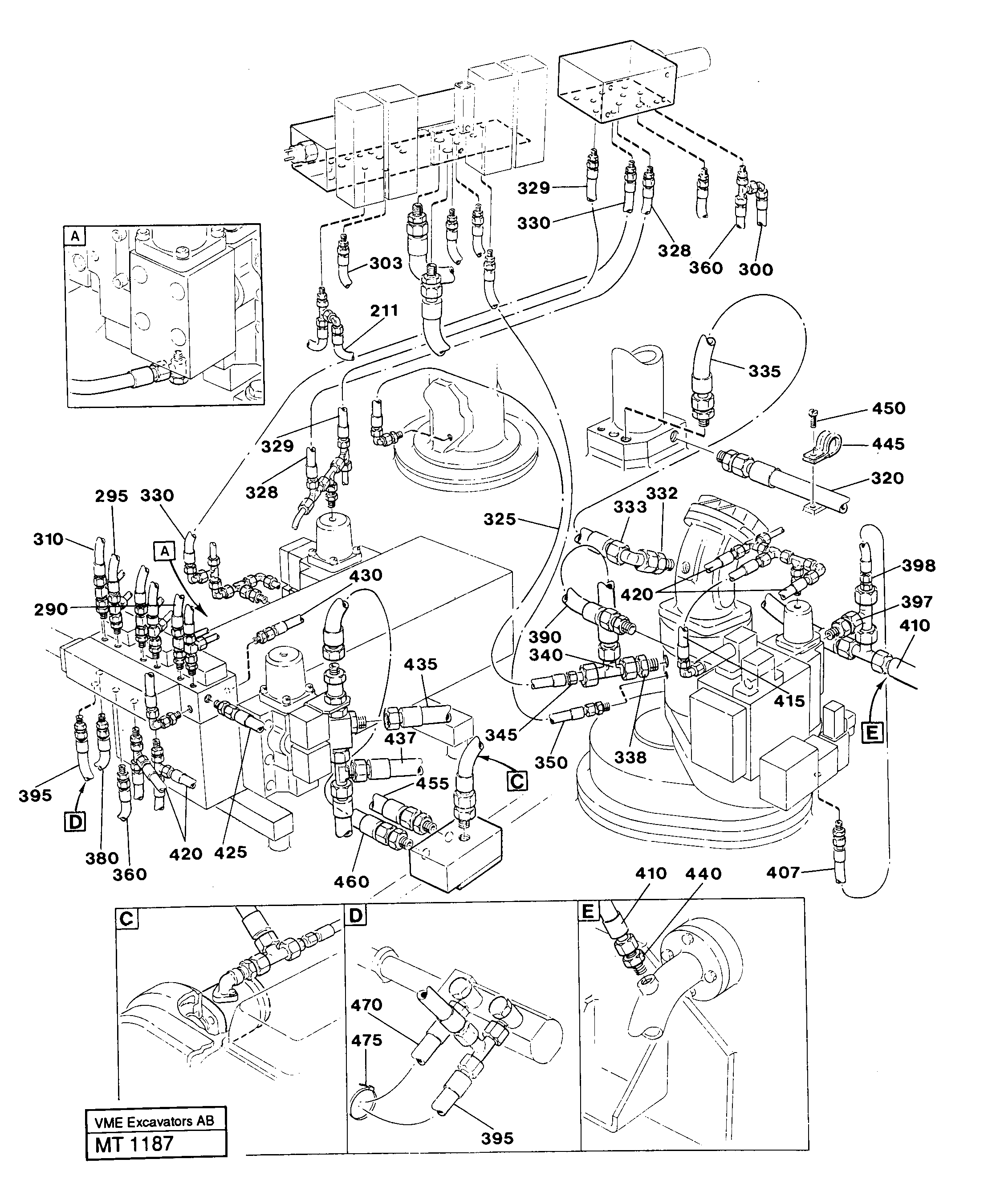 Lines in valve compartment — volvo parts diagram