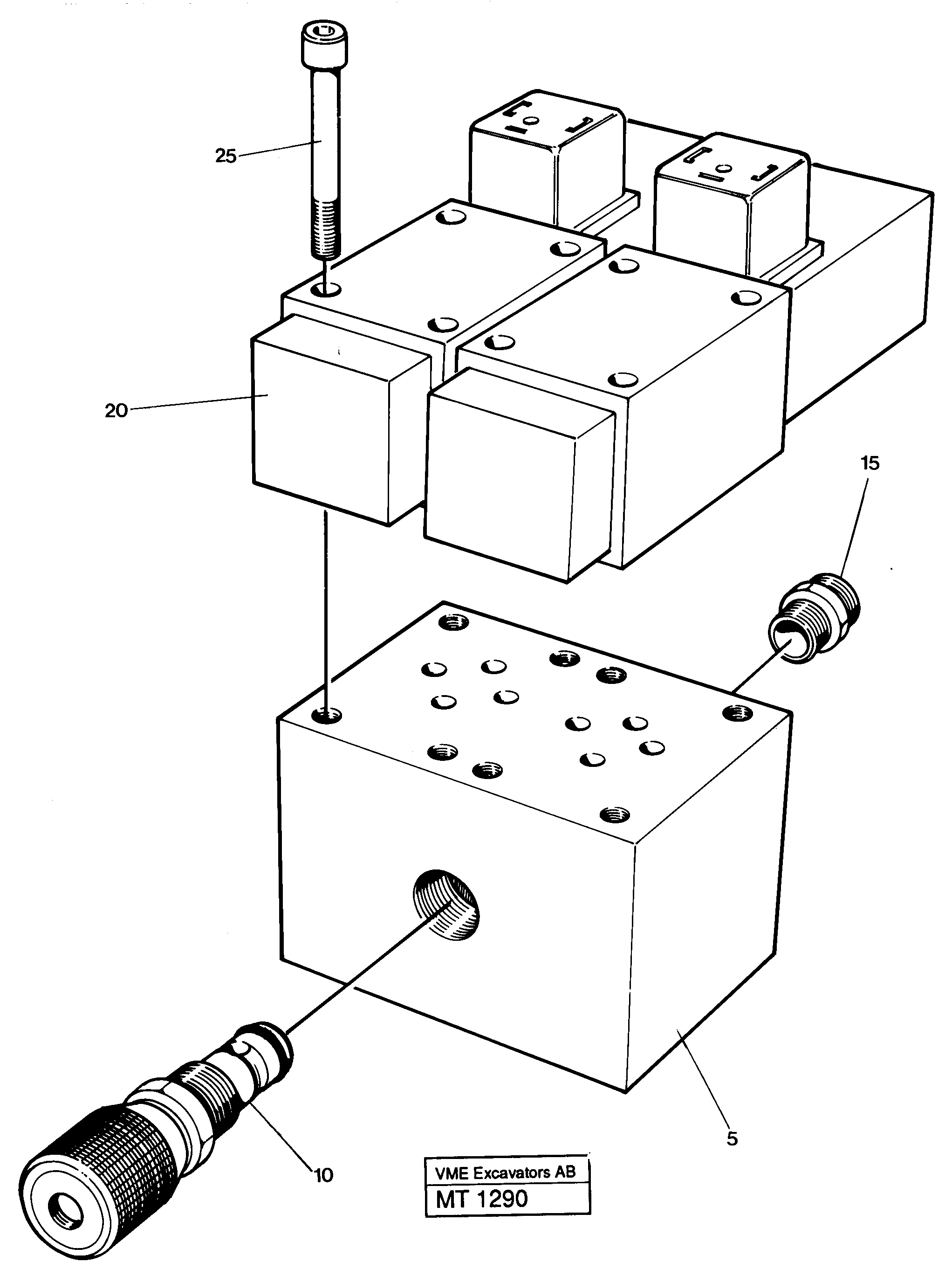 Control block for end position damp 2 x — volvo parts diagram