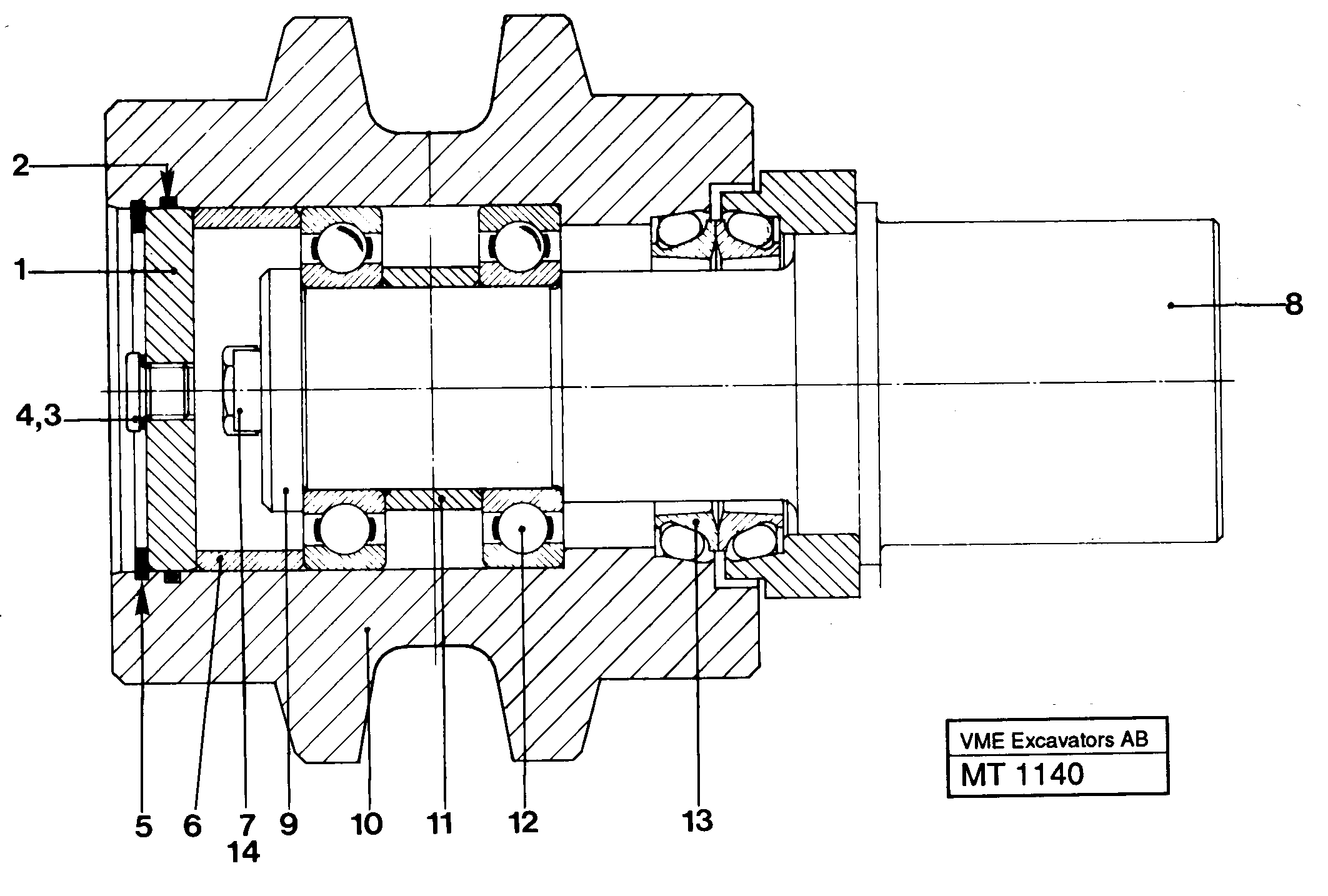 Top roller  14255666 — volvo parts diagram