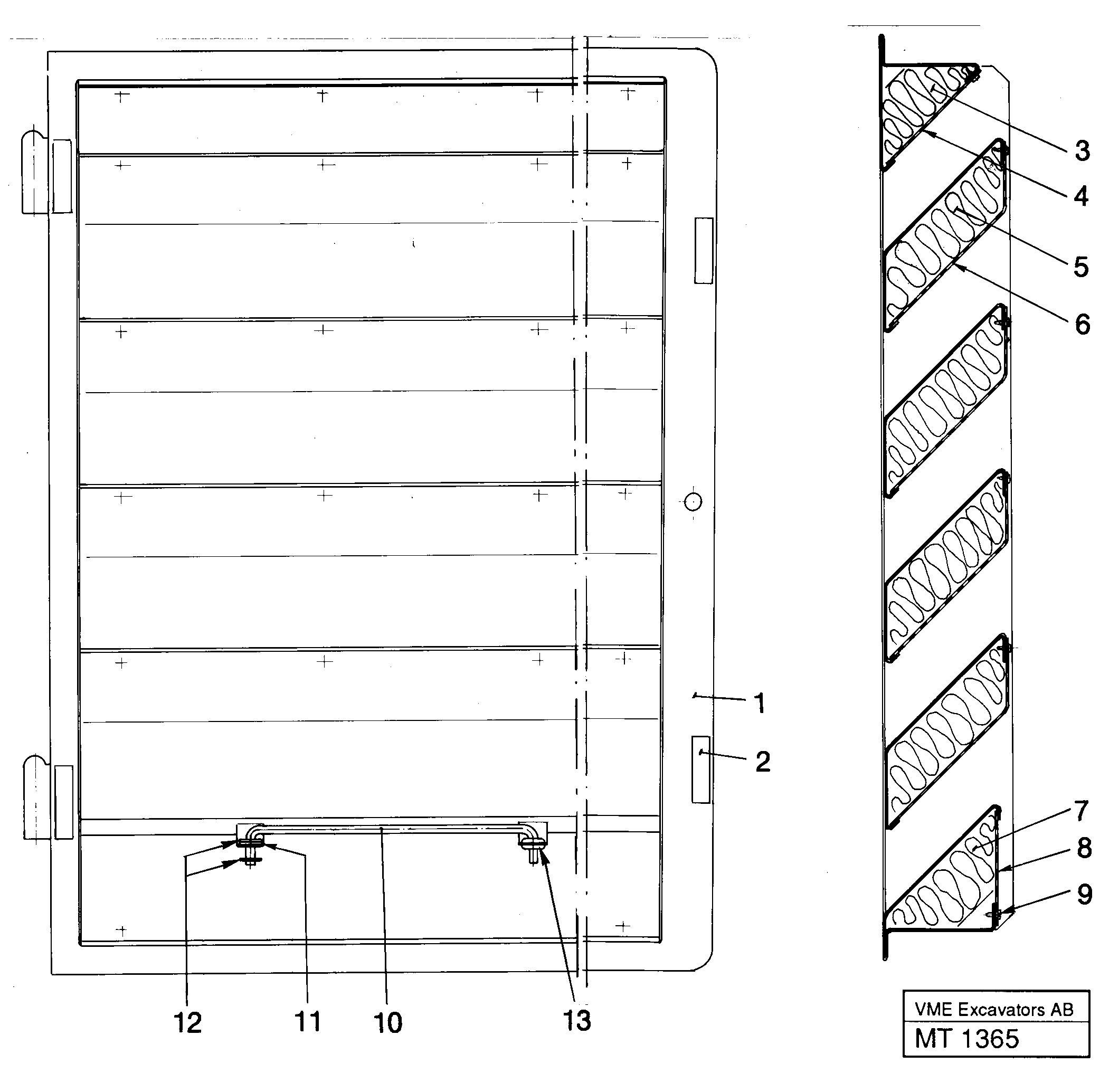 Door, Lh rear — volvo parts diagram