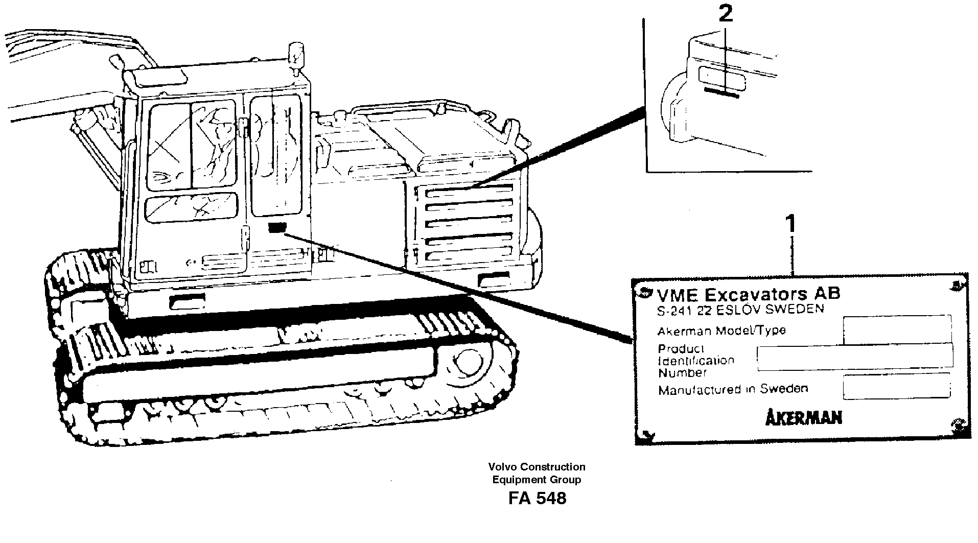 Product sign plate — volvo parts diagram