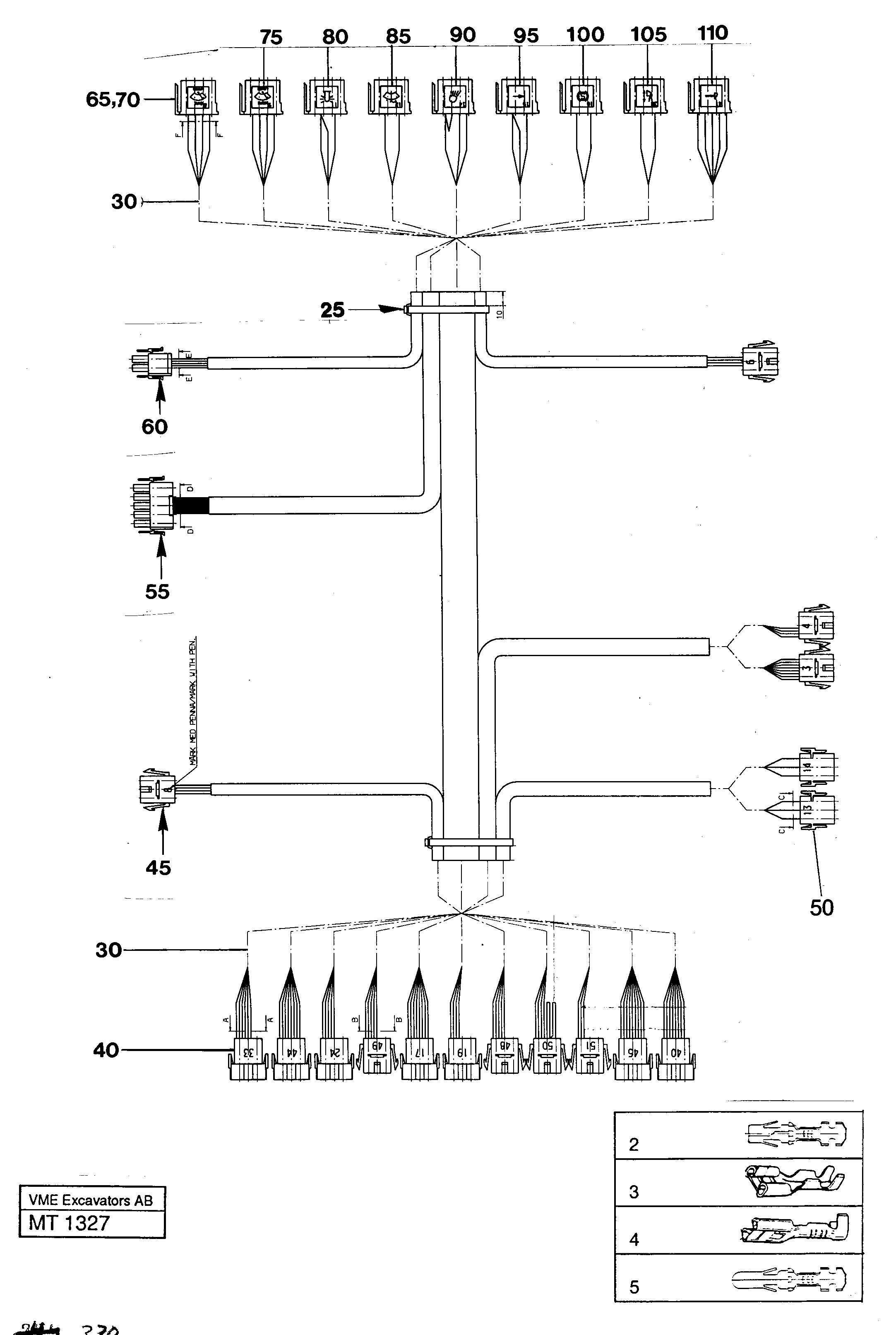Cable bunch, Side panel, Rh — volvo parts diagram