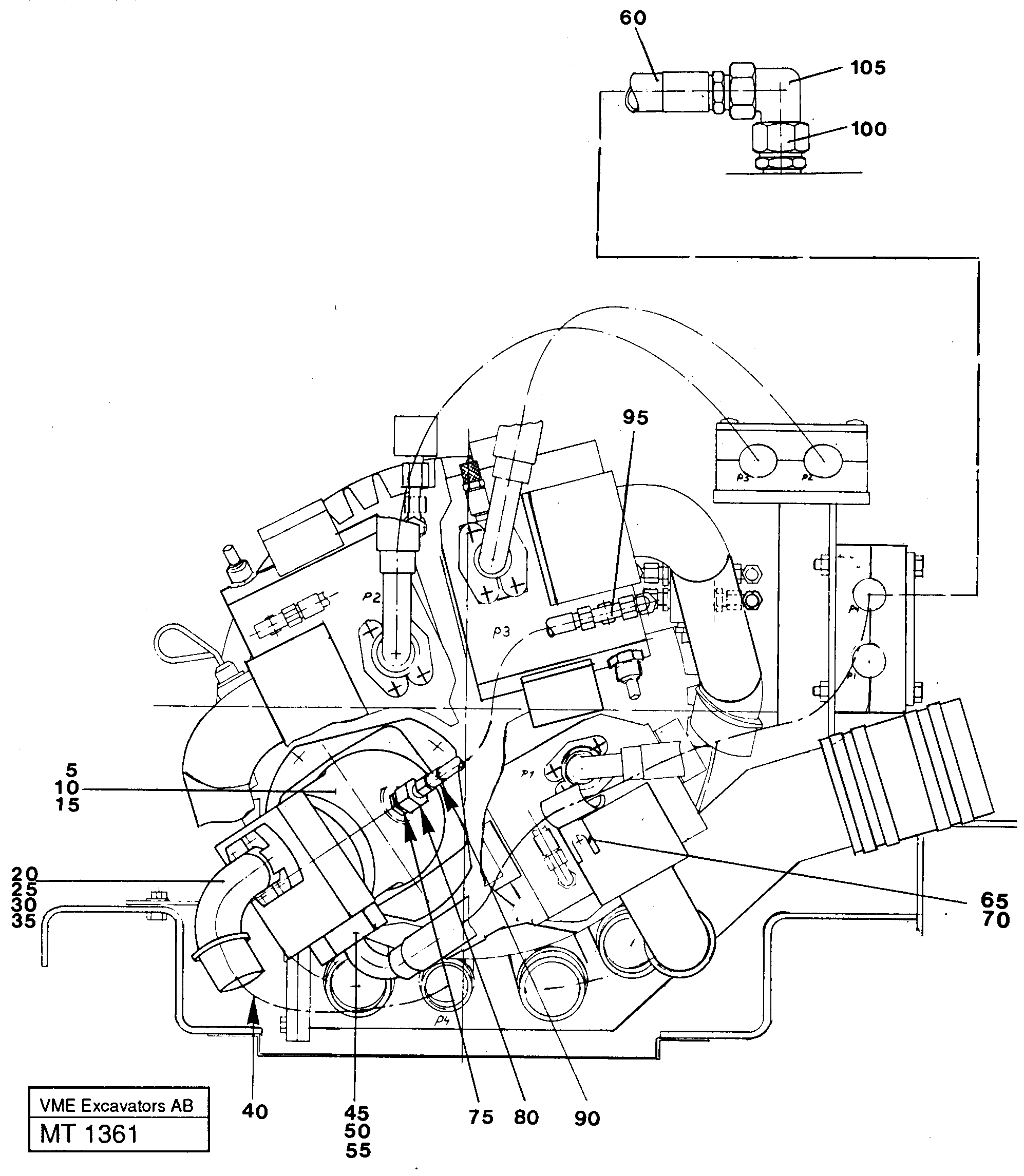 Pump installation P4  14257206  14257213 — volvo parts diagram