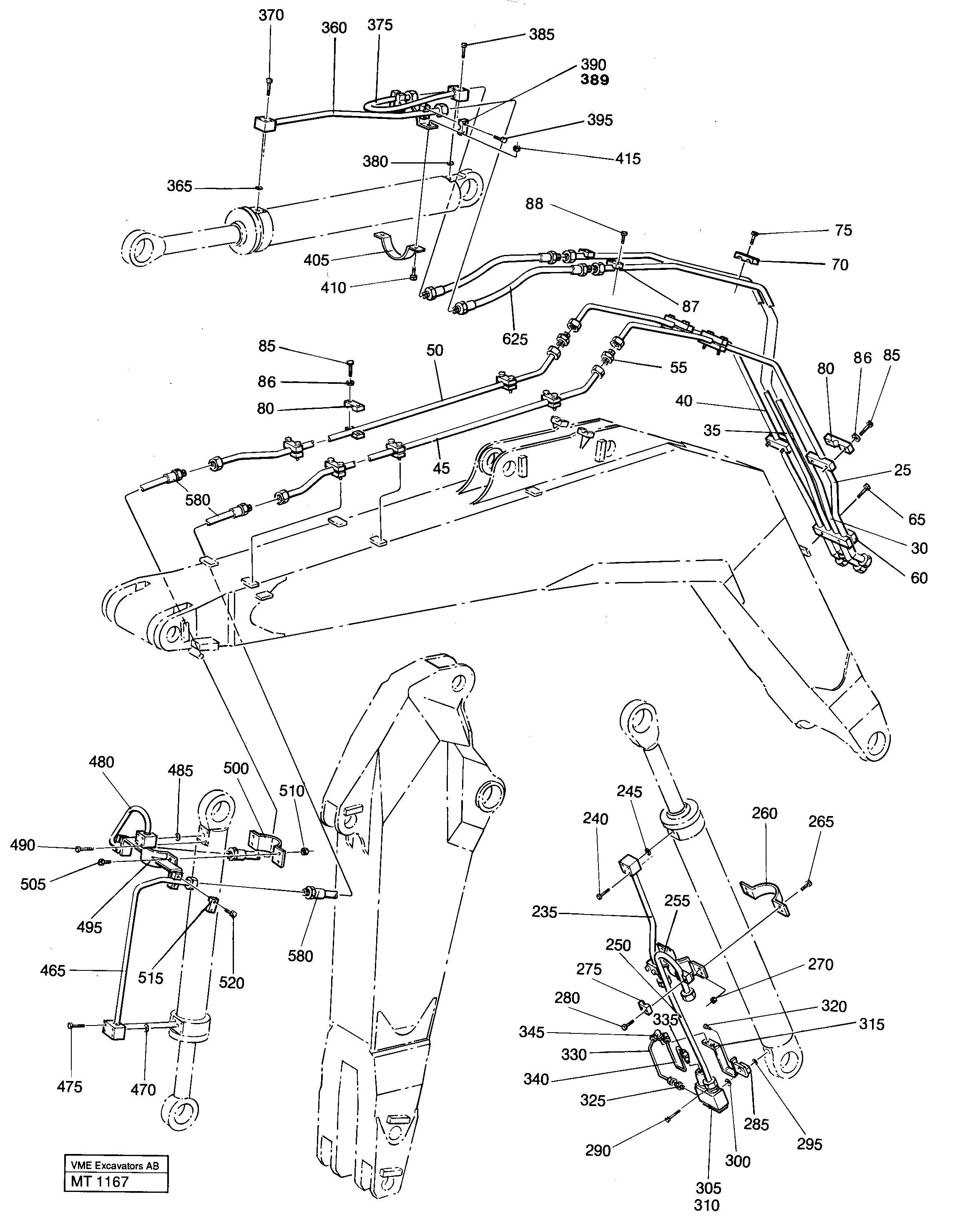 Backhoe equipment Connections — volvo parts diagram