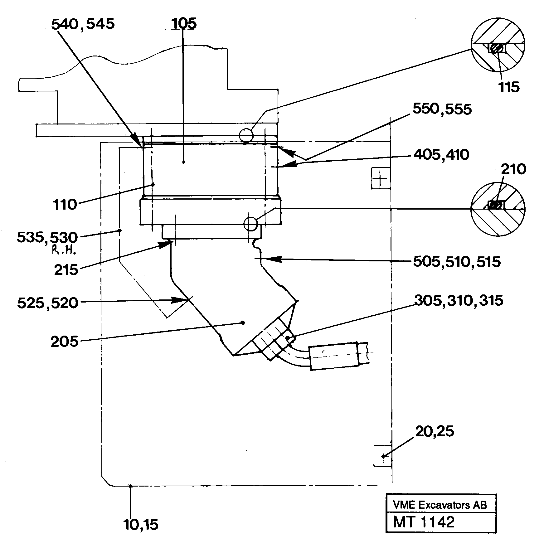 Hydraulics in undercarriage — volvo parts diagram