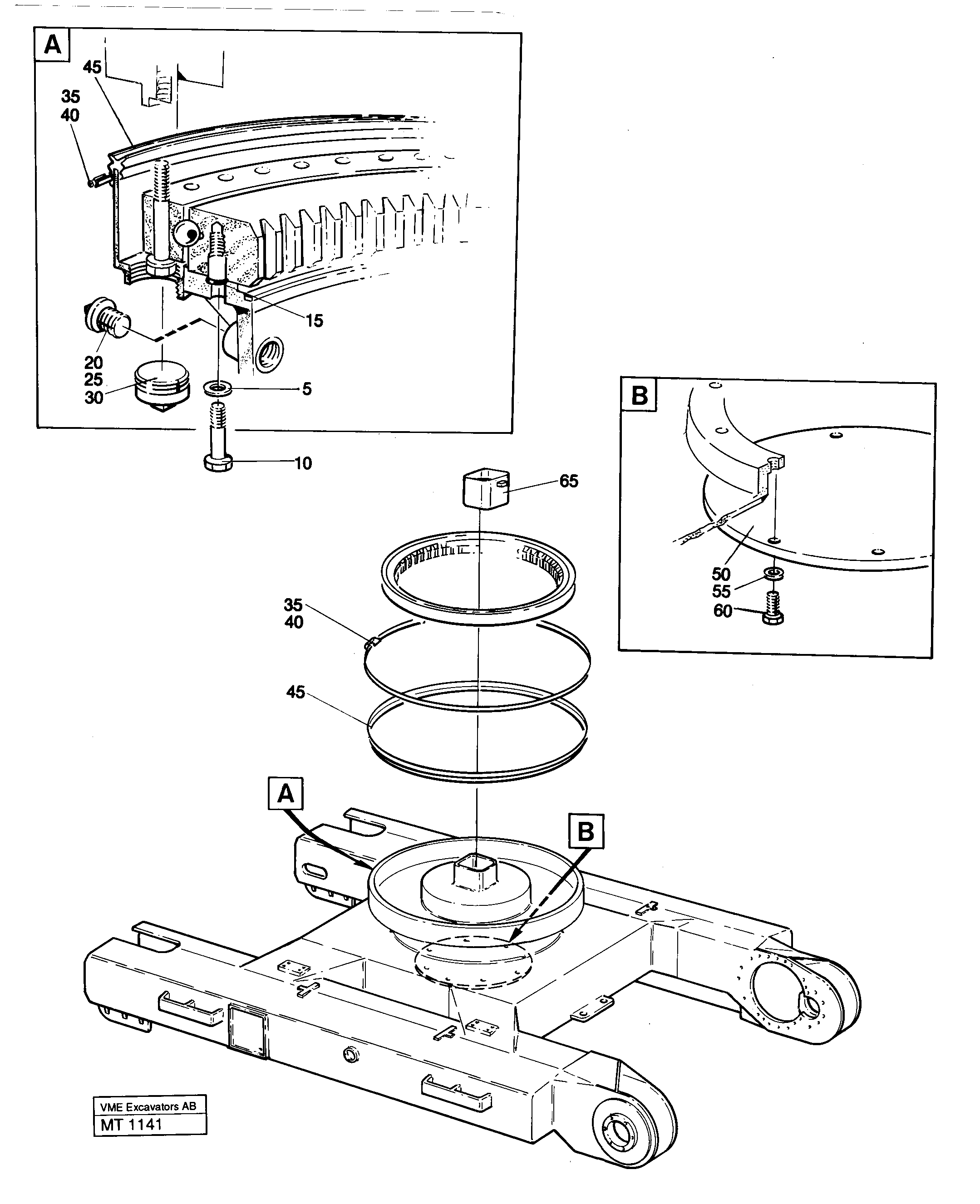 Slewing ring attachment — volvo parts diagram