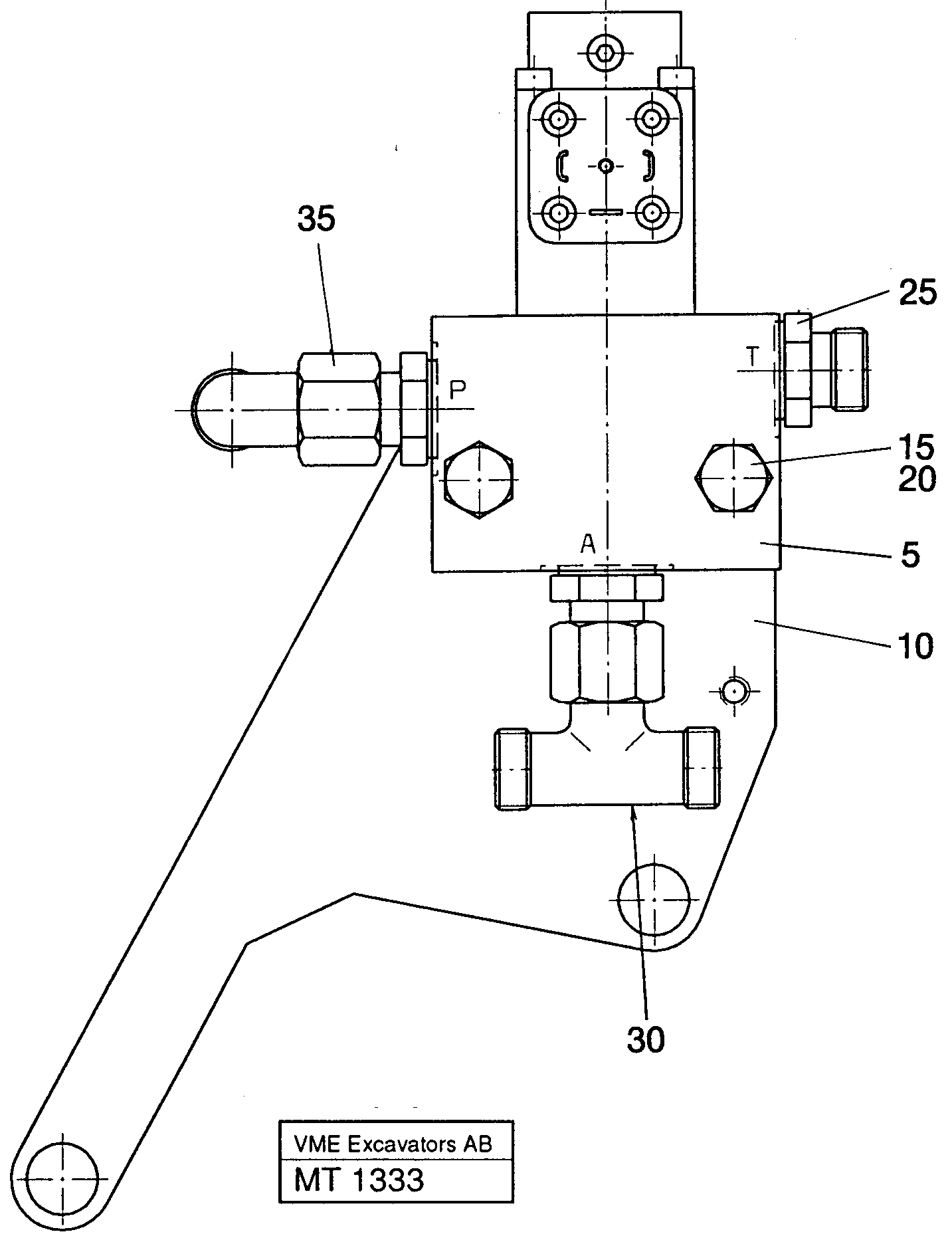 Solenoid valve with connections — volvo parts diagram