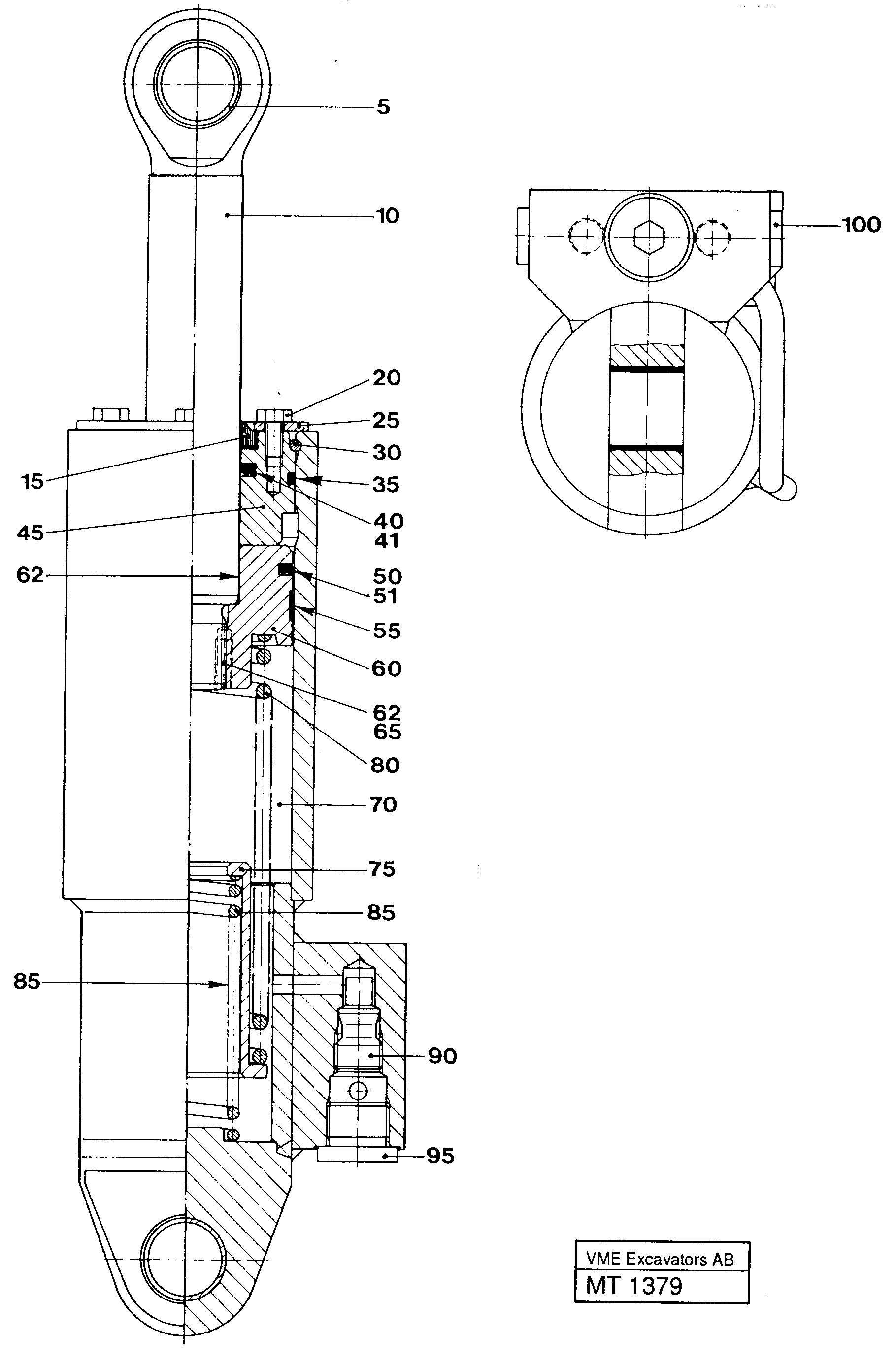 Hydraulic cylinder for quick fit — volvo parts diagram