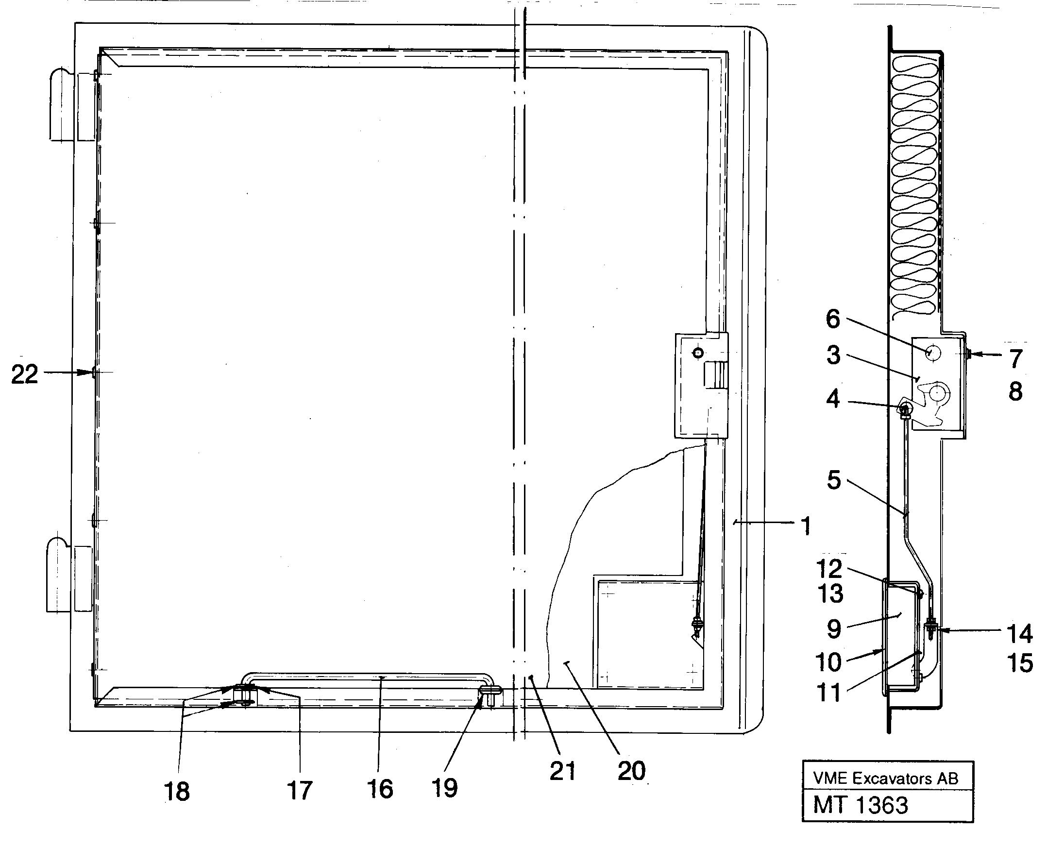 Door, rear Rh — volvo parts diagram
