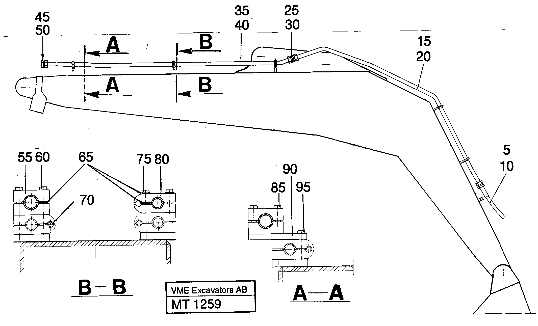 Hydraulic hammer equipment on bom  14254205 — volvo parts diagram