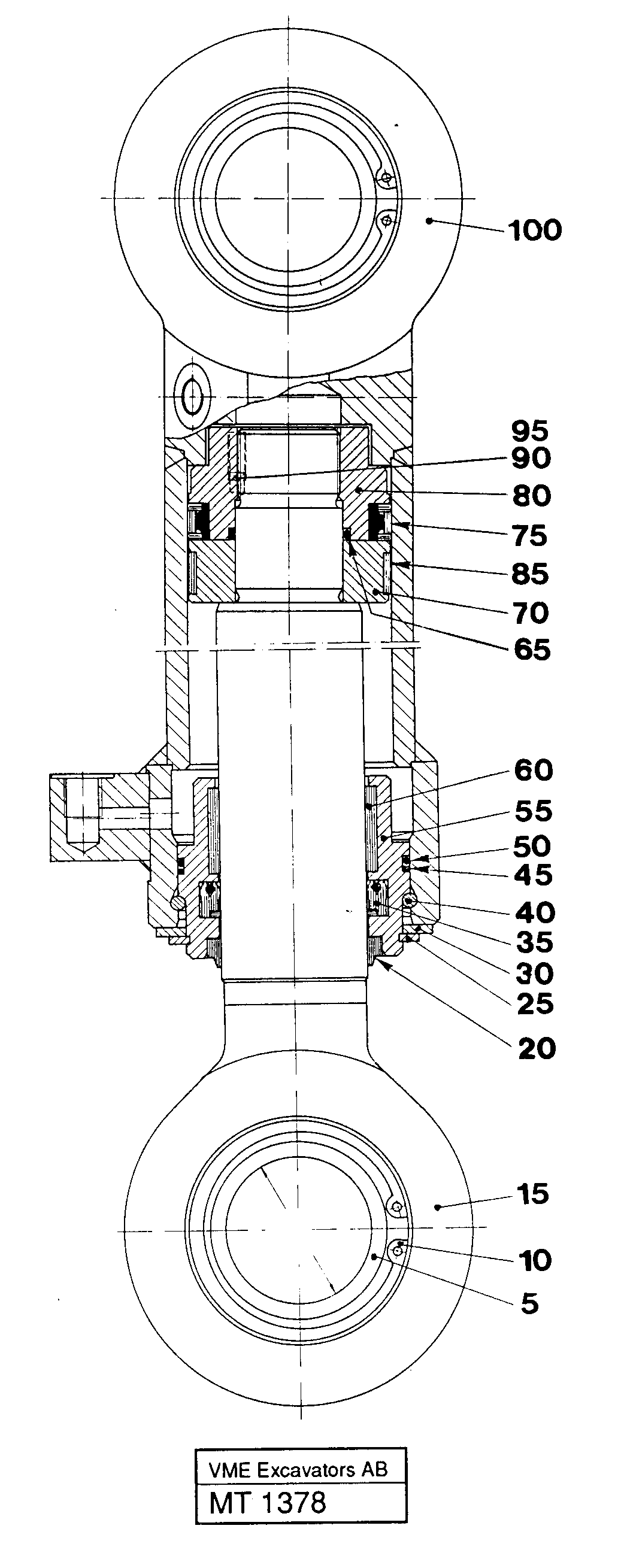 Hydraulic cylinder for slope bucket — volvo parts diagram