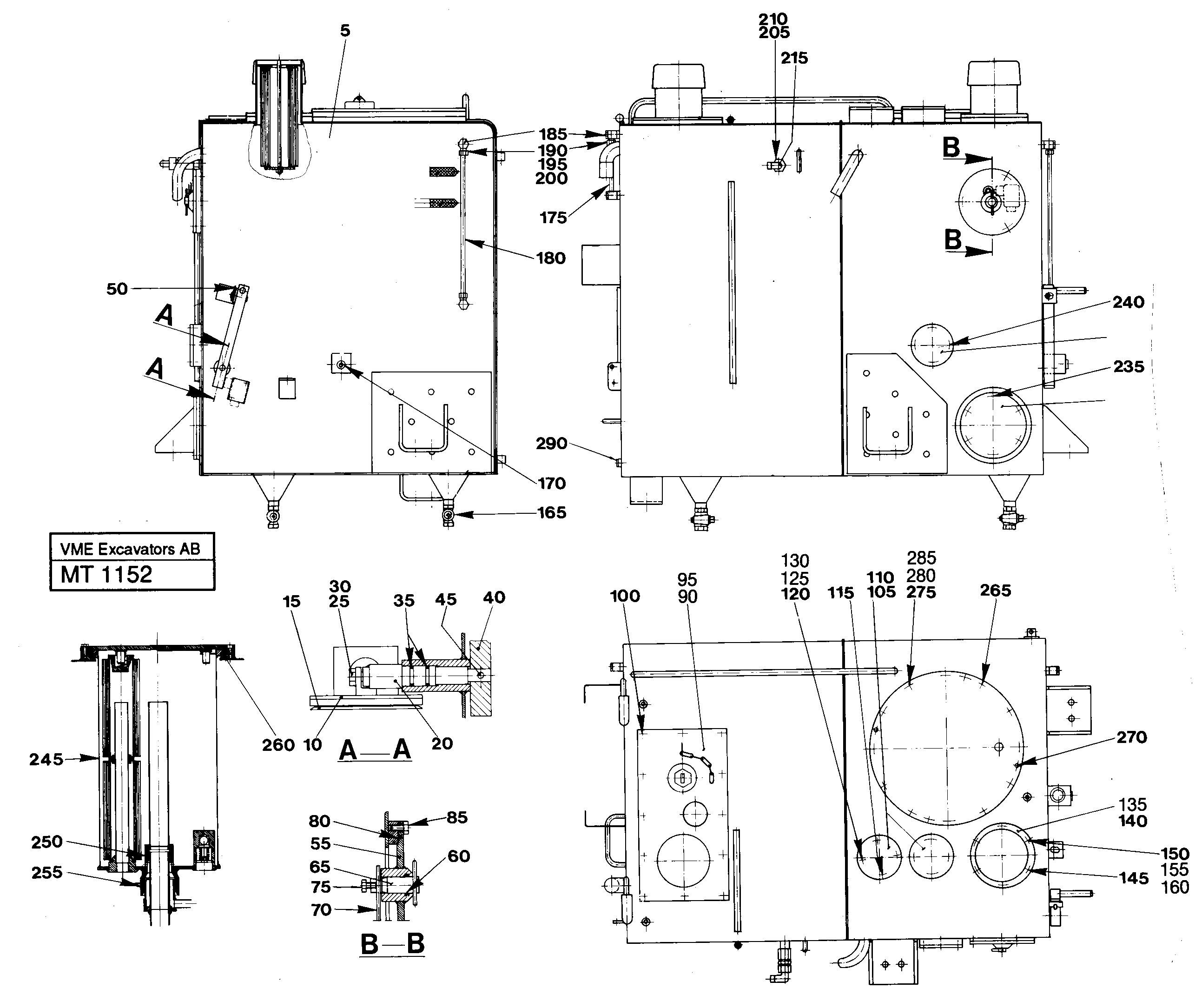 Hydraulic and fuel tank — volvo parts diagram