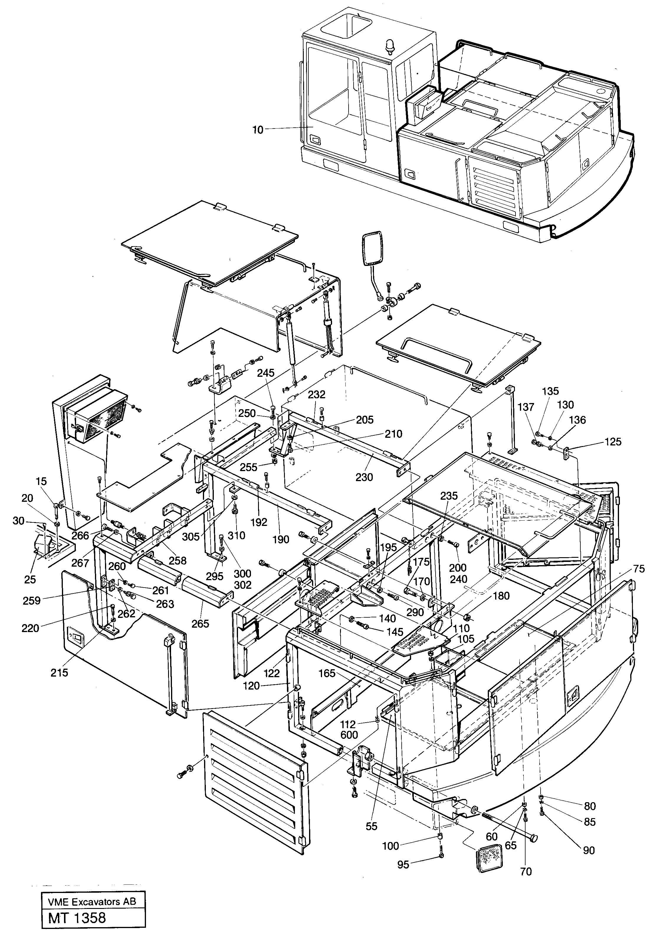Machine compartment and cab — volvo parts diagram