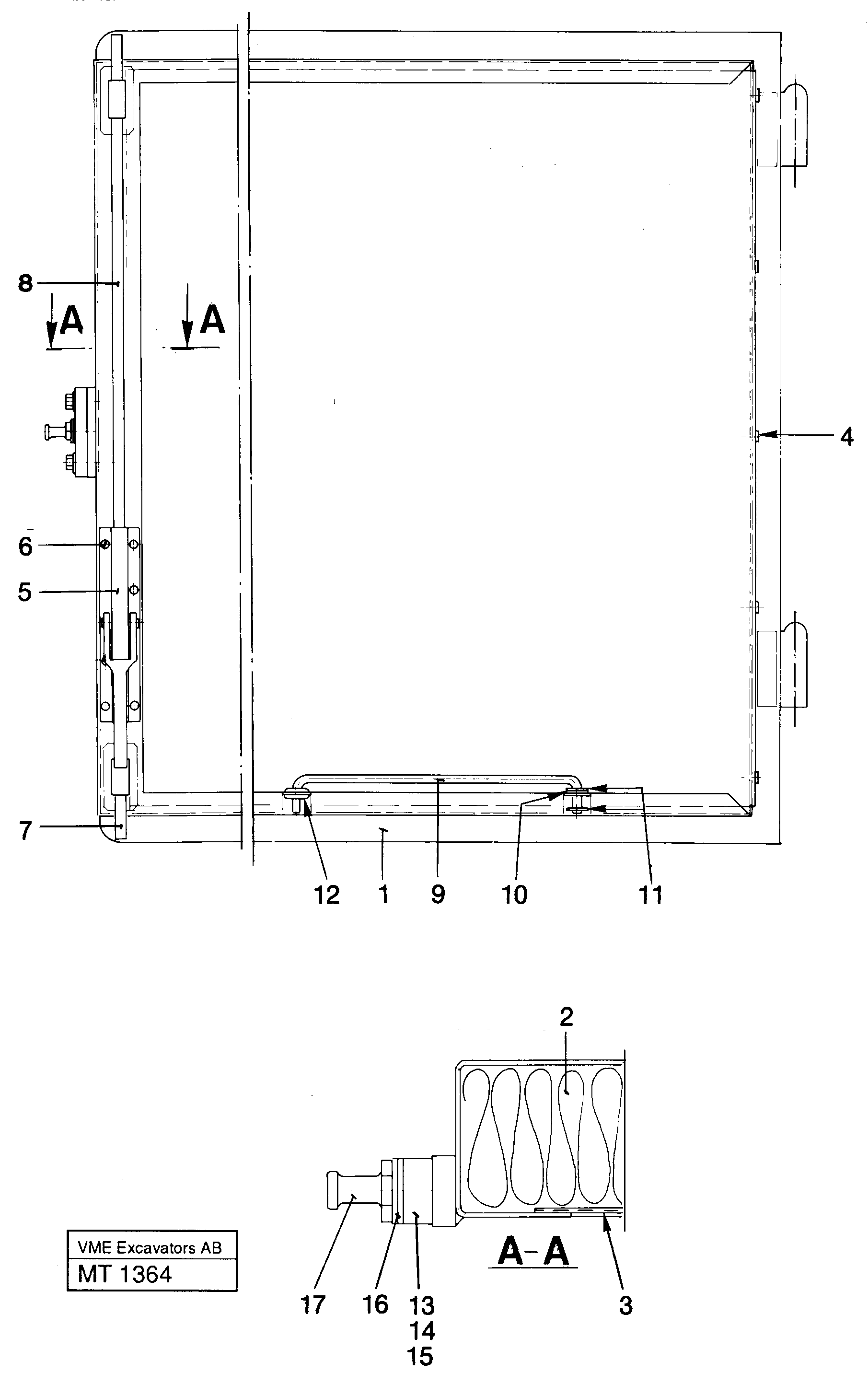 Door, rear Lh — volvo parts diagram
