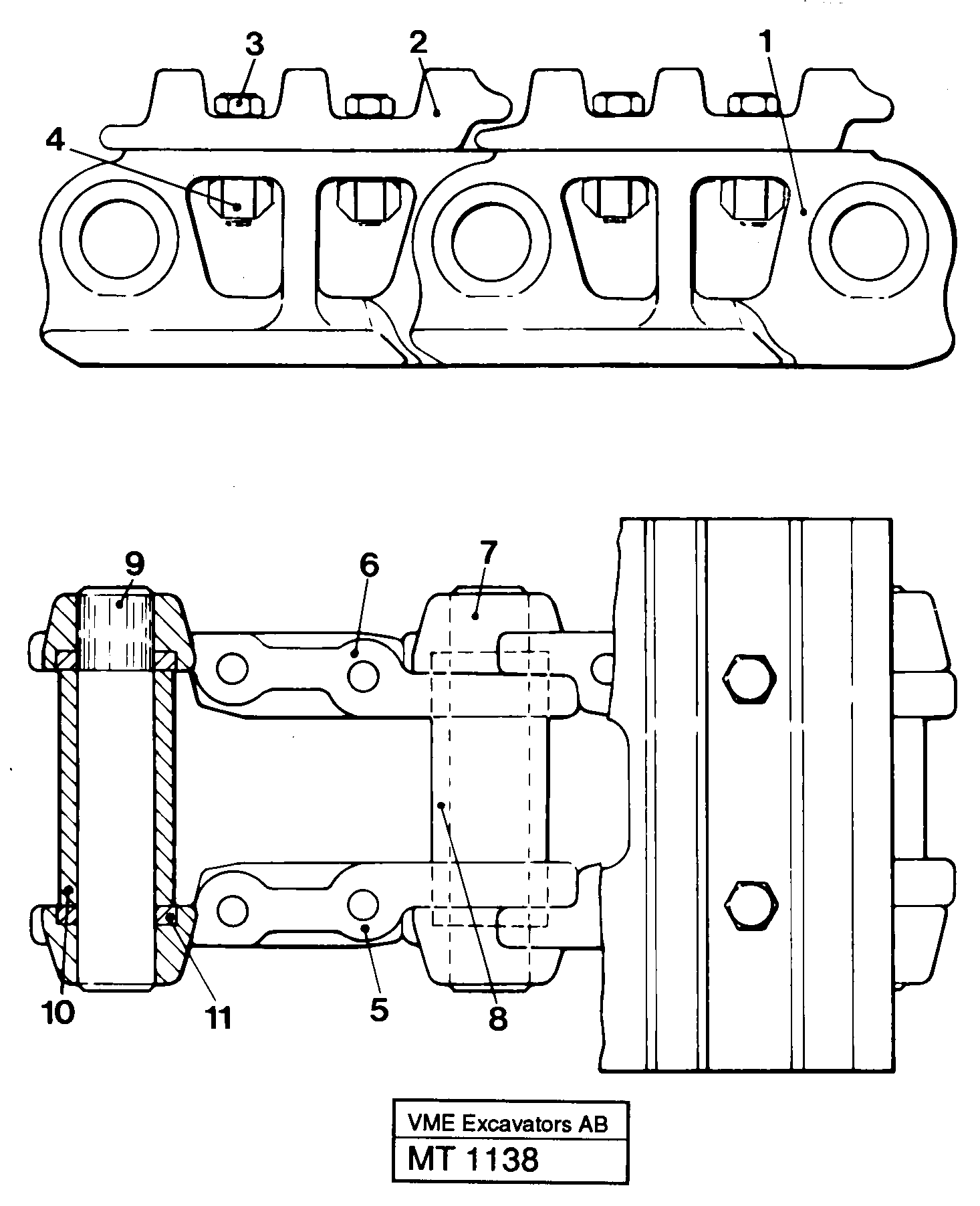 Crawler track Ec229  14249487 14249498 14251582 14251583 14257555 — volvo parts diagram