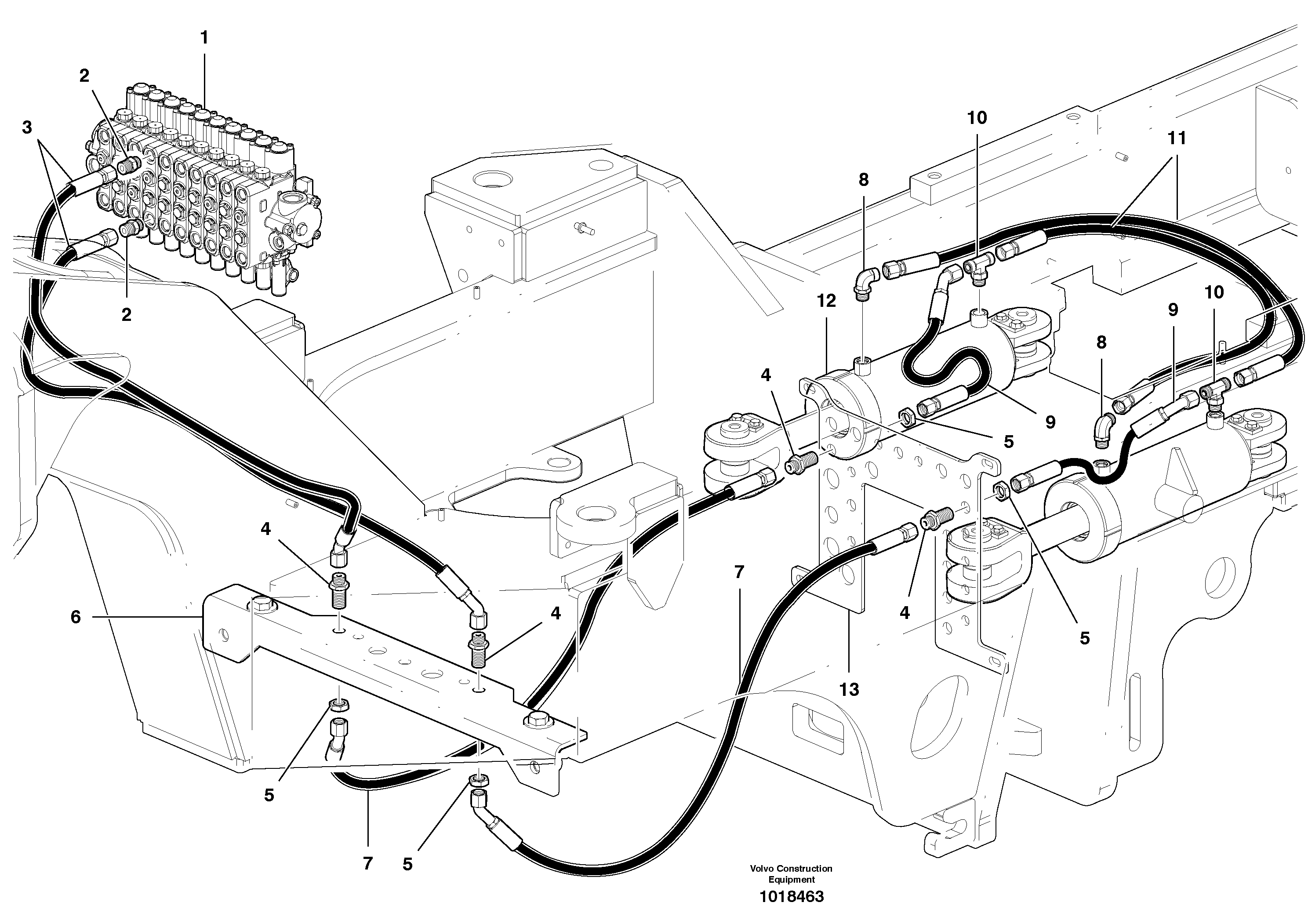 Articulation hydraulic circuit — volvo parts diagram