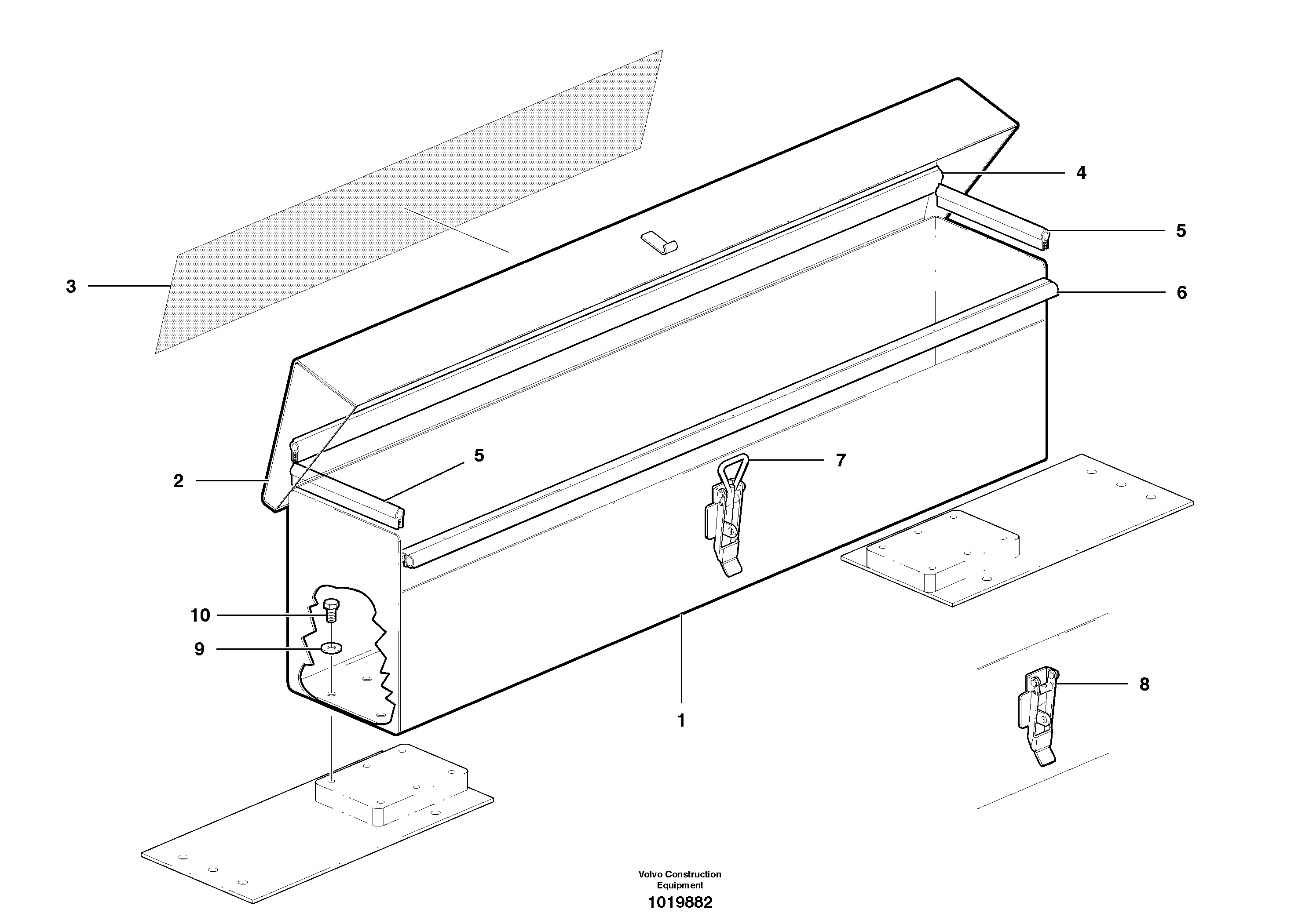Toolbox, Tools and paint — volvo parts diagram