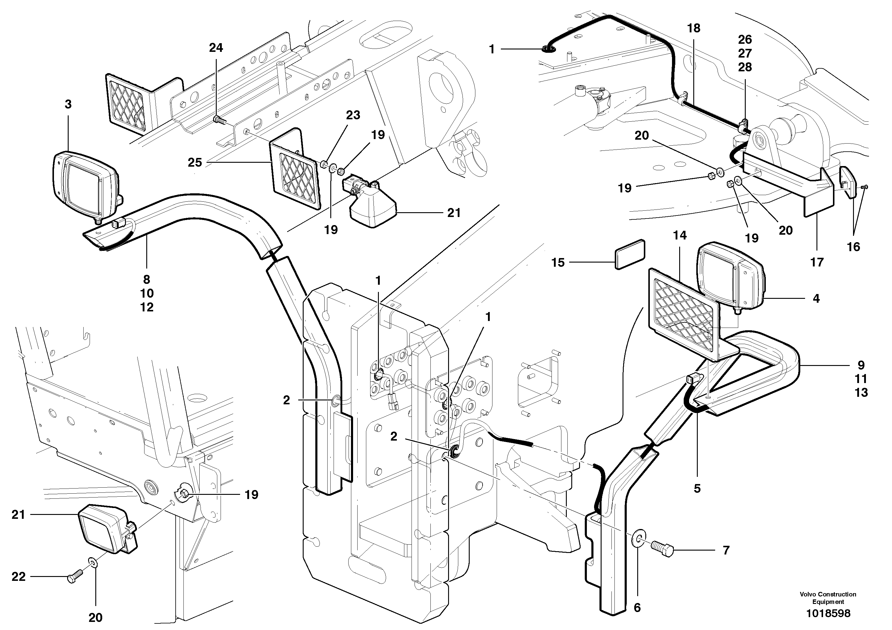 Extra Lights - Front - Incl. Harness — volvo parts diagram