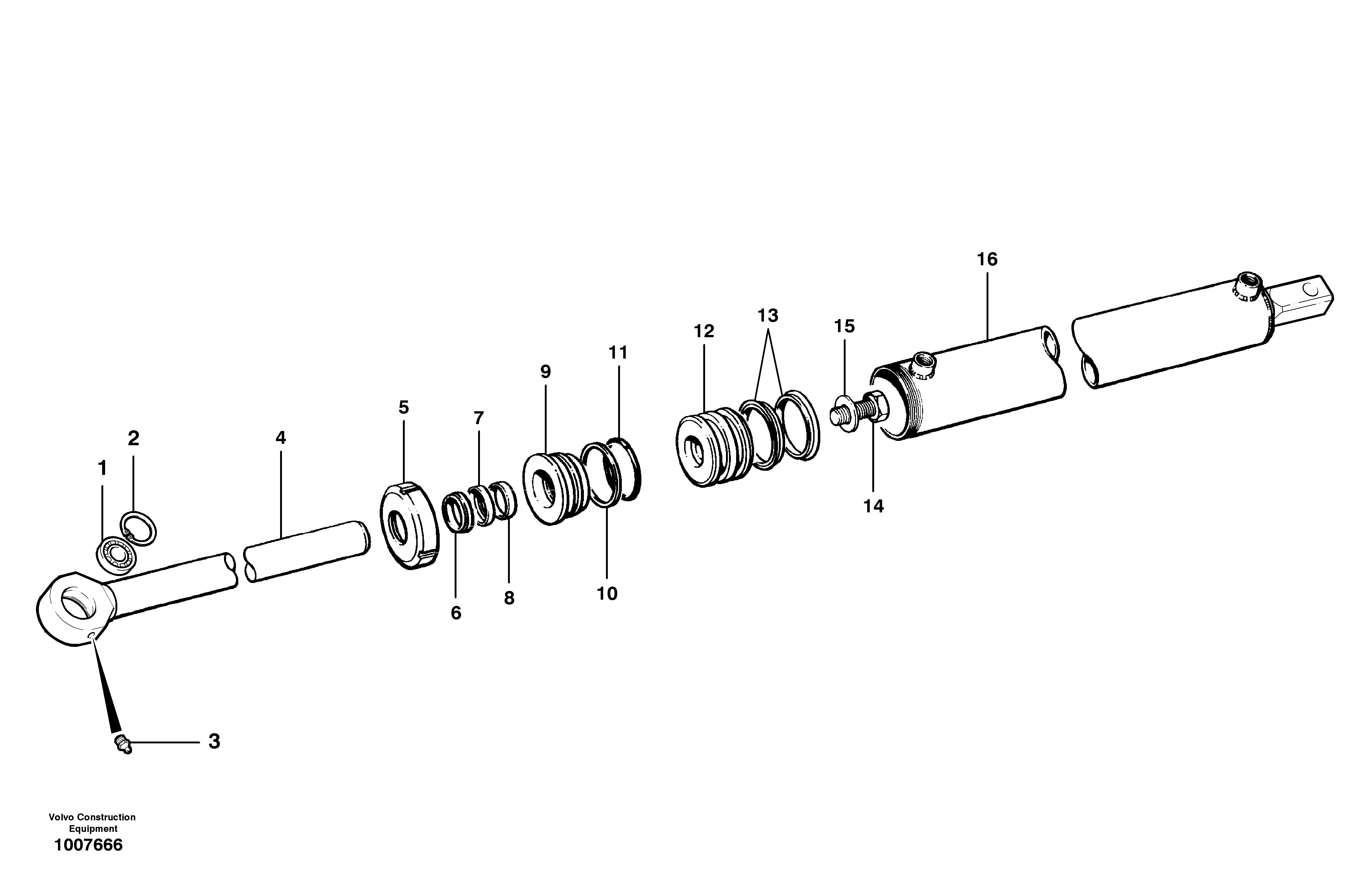 Slide shift cylinder  MODEL G960, G970, G976 — volvo parts diagram