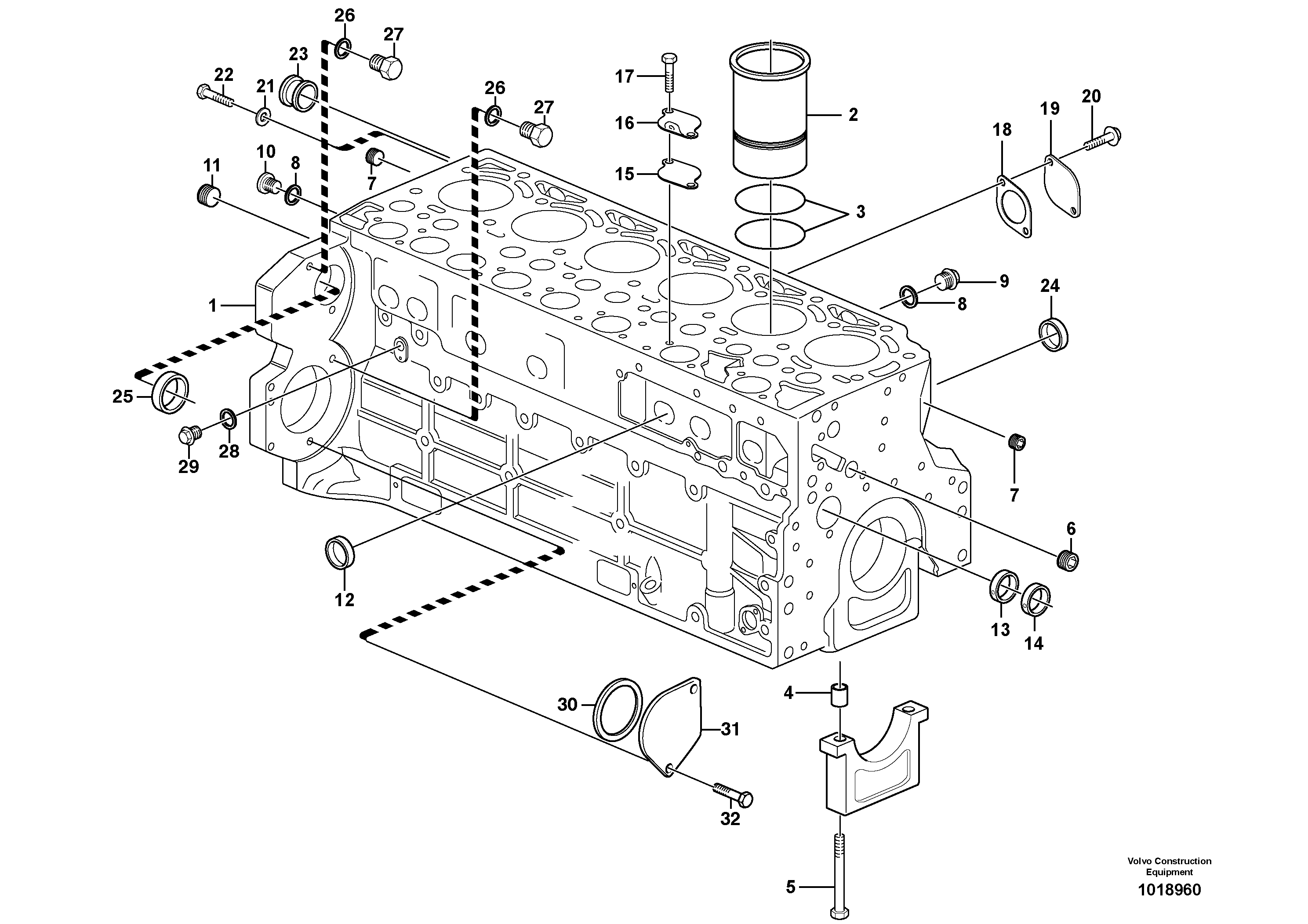 Cylinder block - D7 — volvo parts diagram
